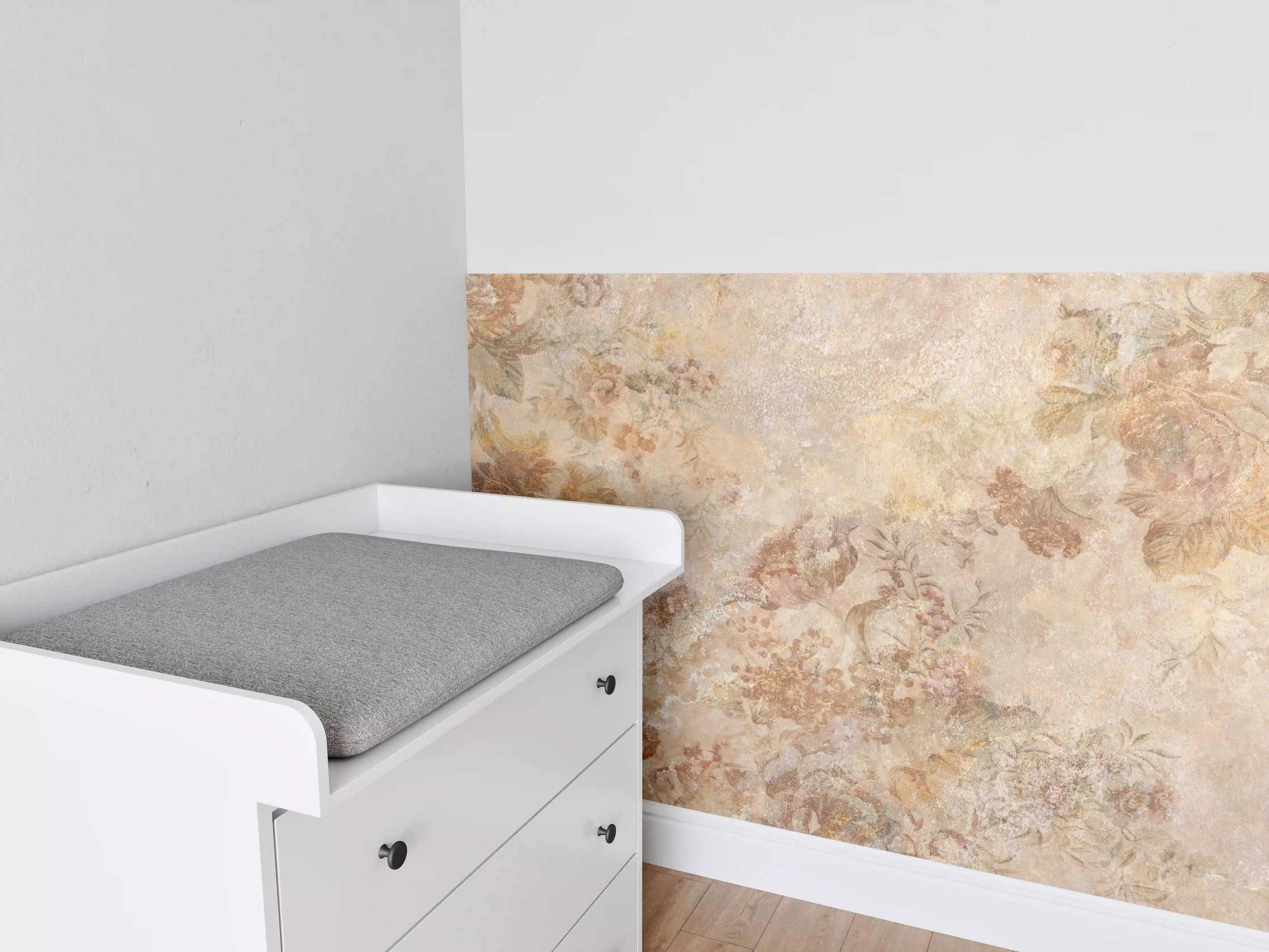 Babyzimmer Wandgestaltung - Antikes Blumen Design