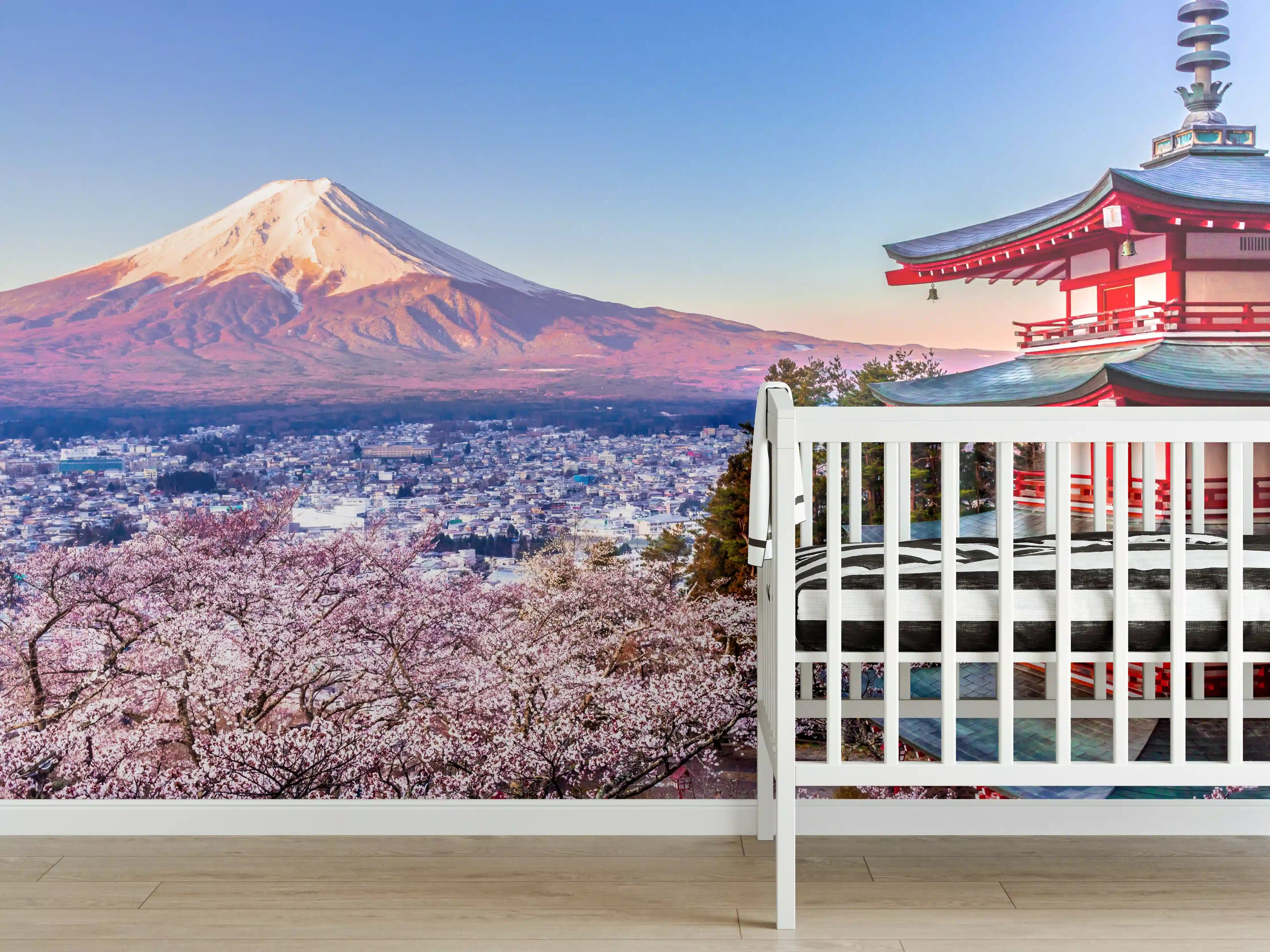 Babyzimmer Wandgestaltung - Anziehender Anblick auf Berg Fuji