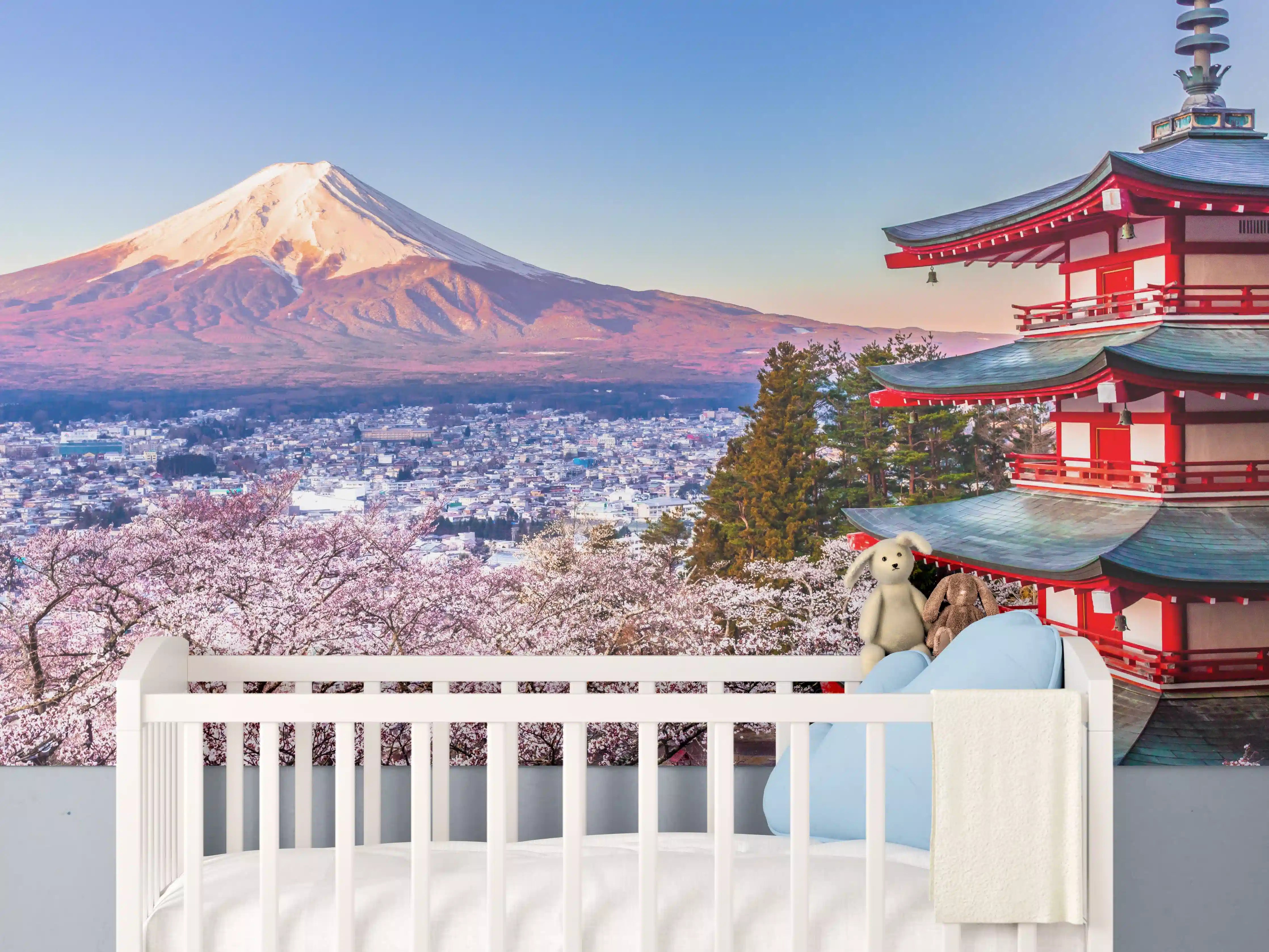 Babyzimmer Wandgestaltung - Anziehender Anblick auf Berg Fuji