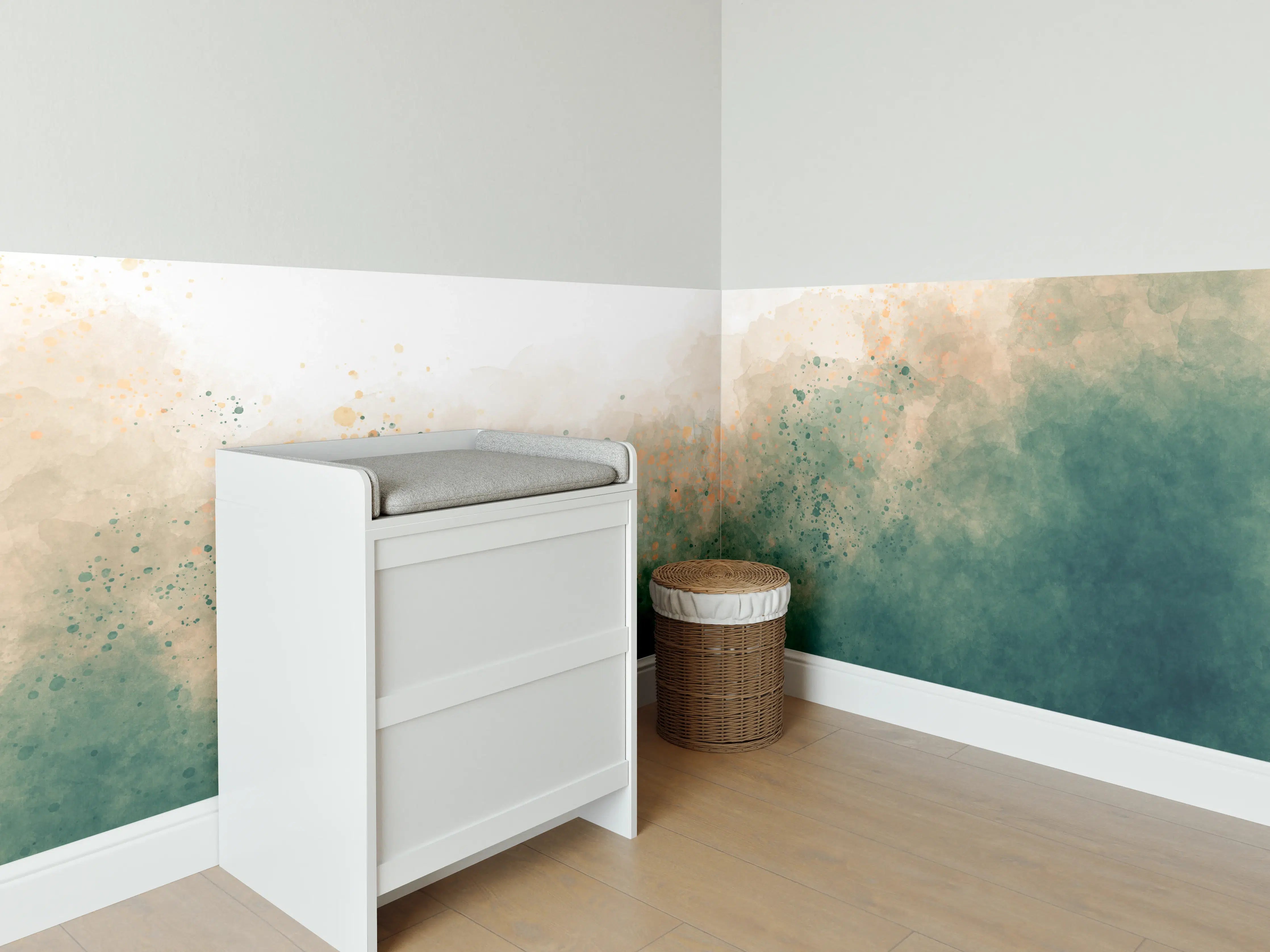 Babyzimmer Wandgestaltung - Aquarell Himmel Gradient Textur