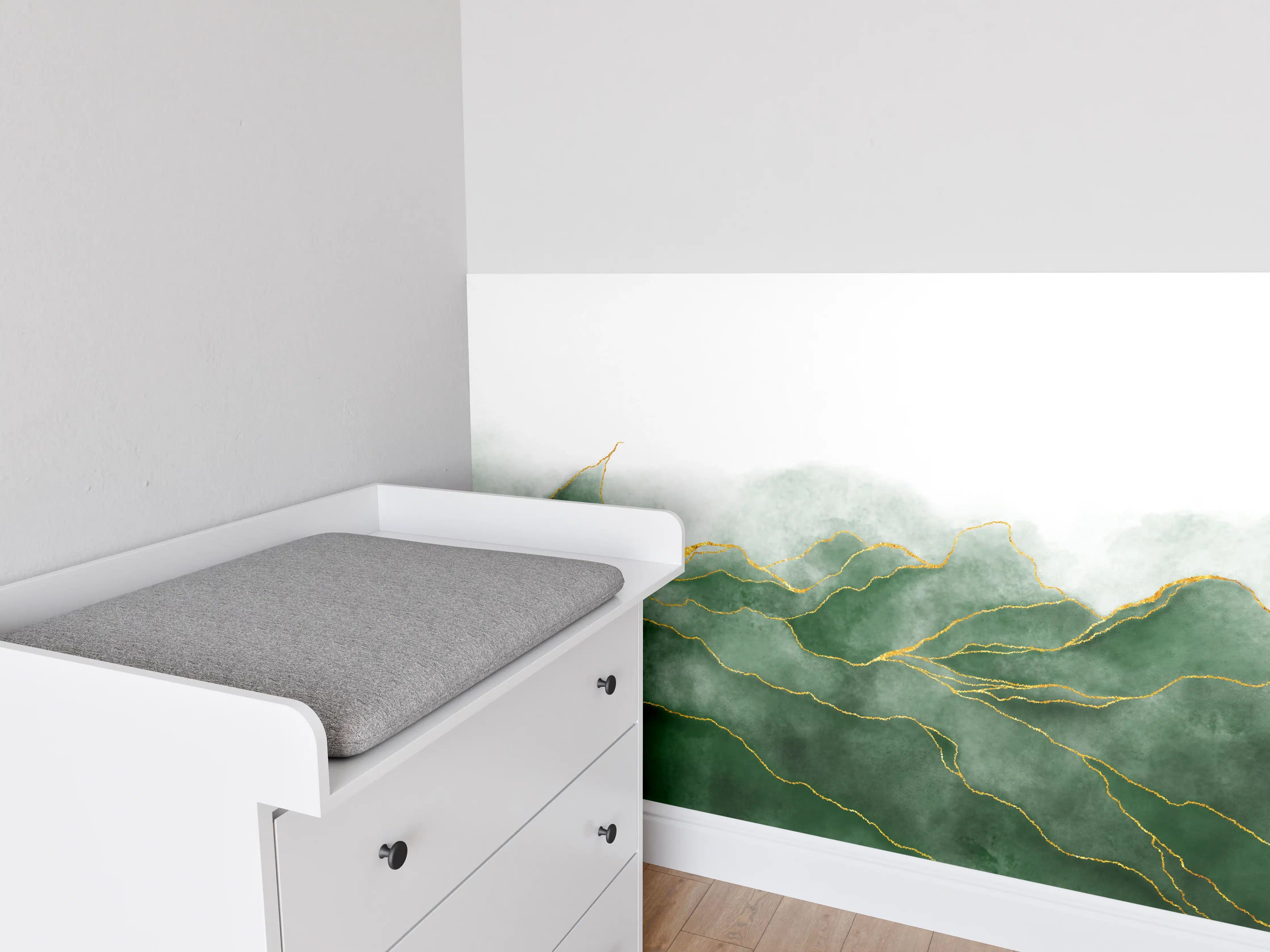 Babyzimmer Wandgestaltung - Aquarell Zeichnung - Pflanzen