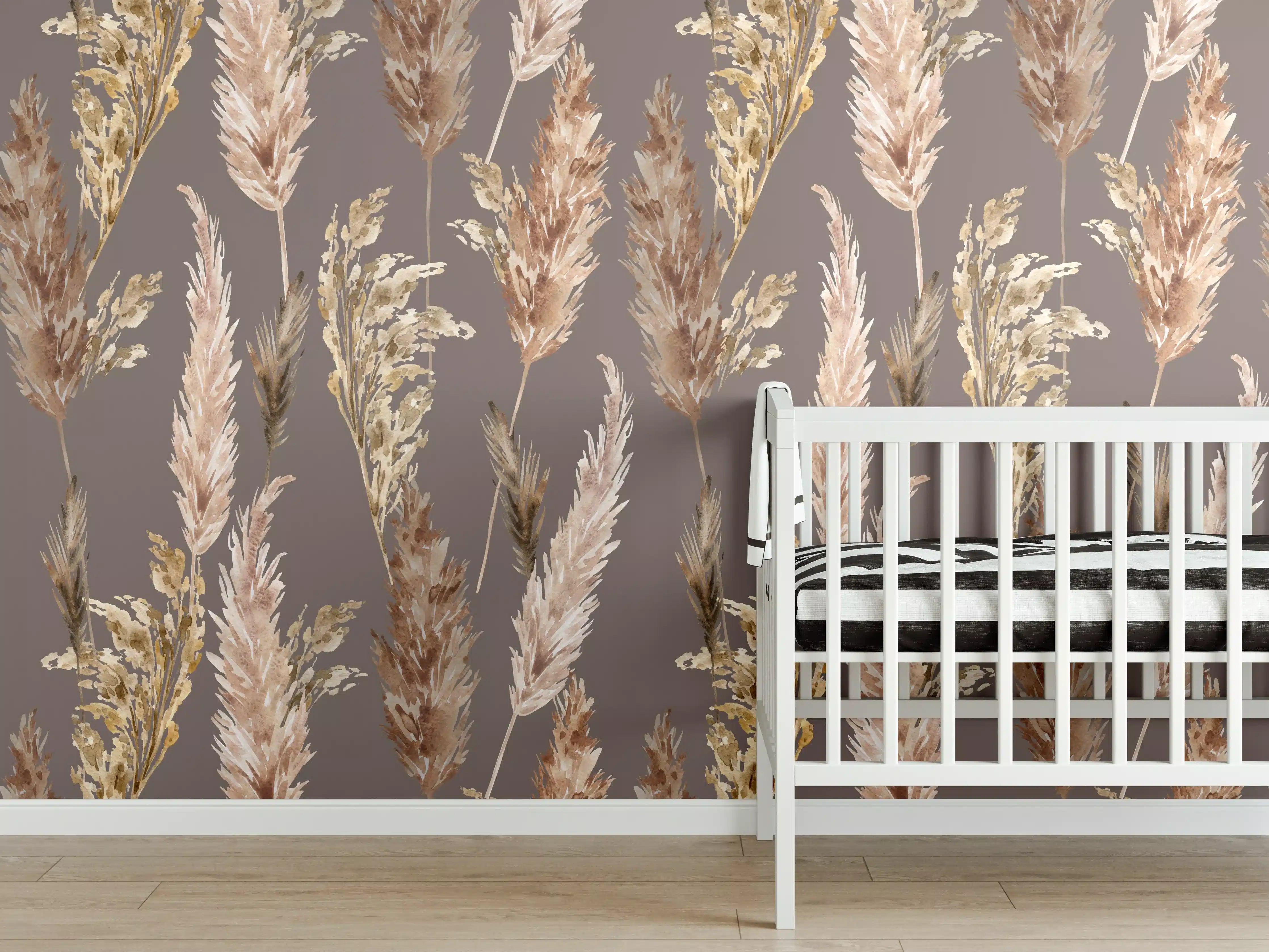 Babyzimmer Wandgestaltung - Aquarell floralen Muster