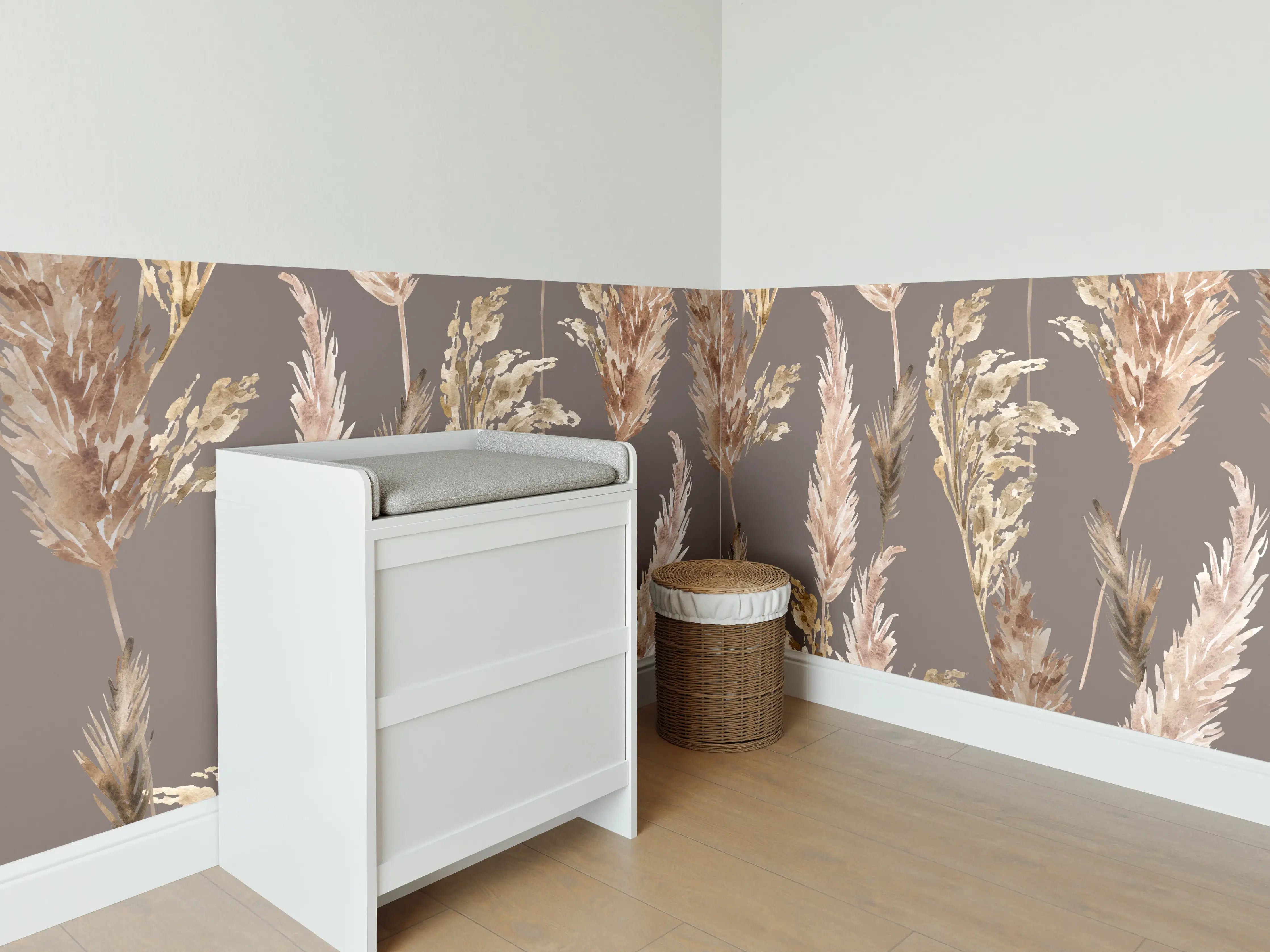 Babyzimmer Wandgestaltung - Aquarell floralen Muster