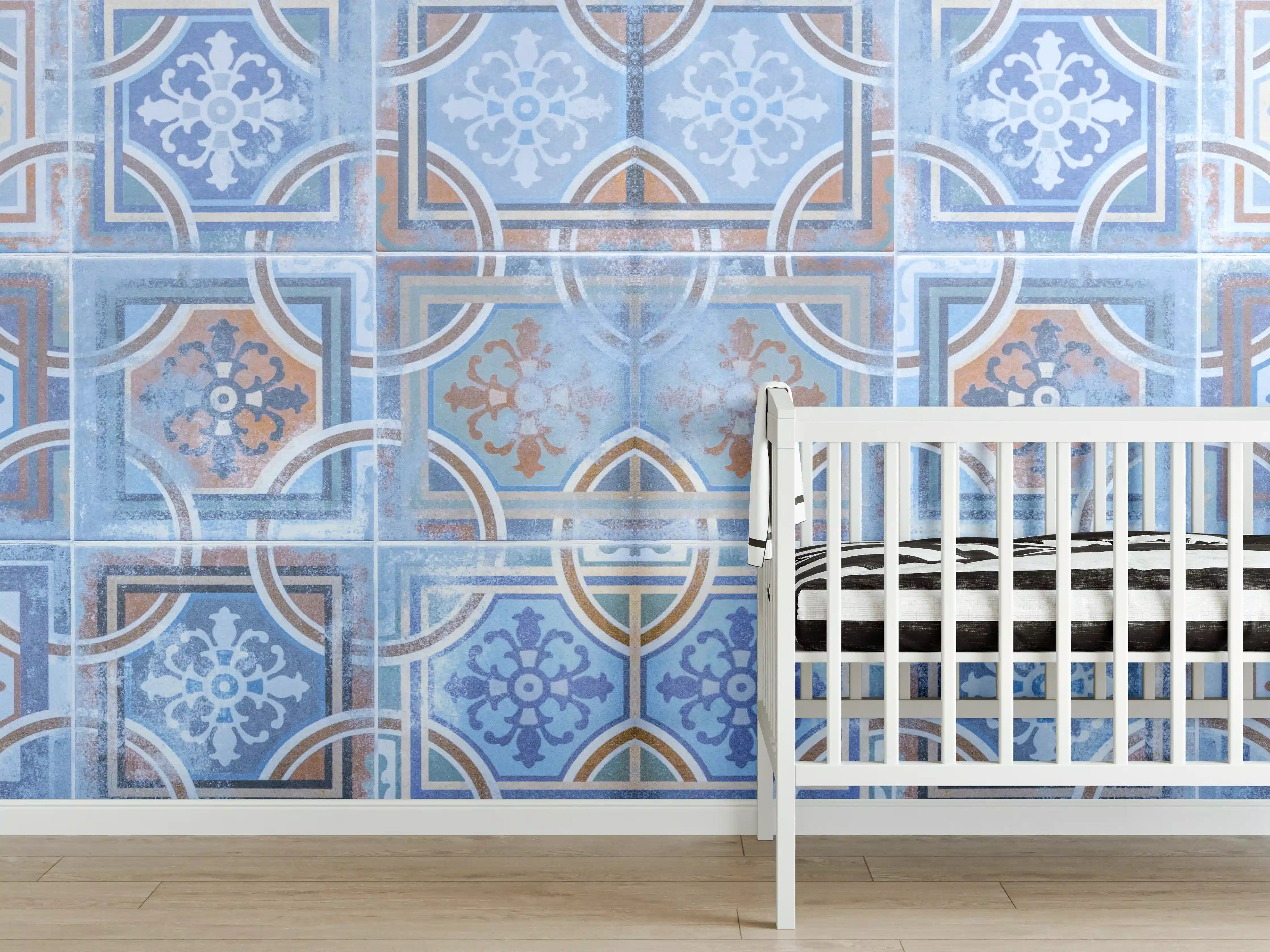Babyzimmer Wandgestaltung - Arabische Fliesen Textur