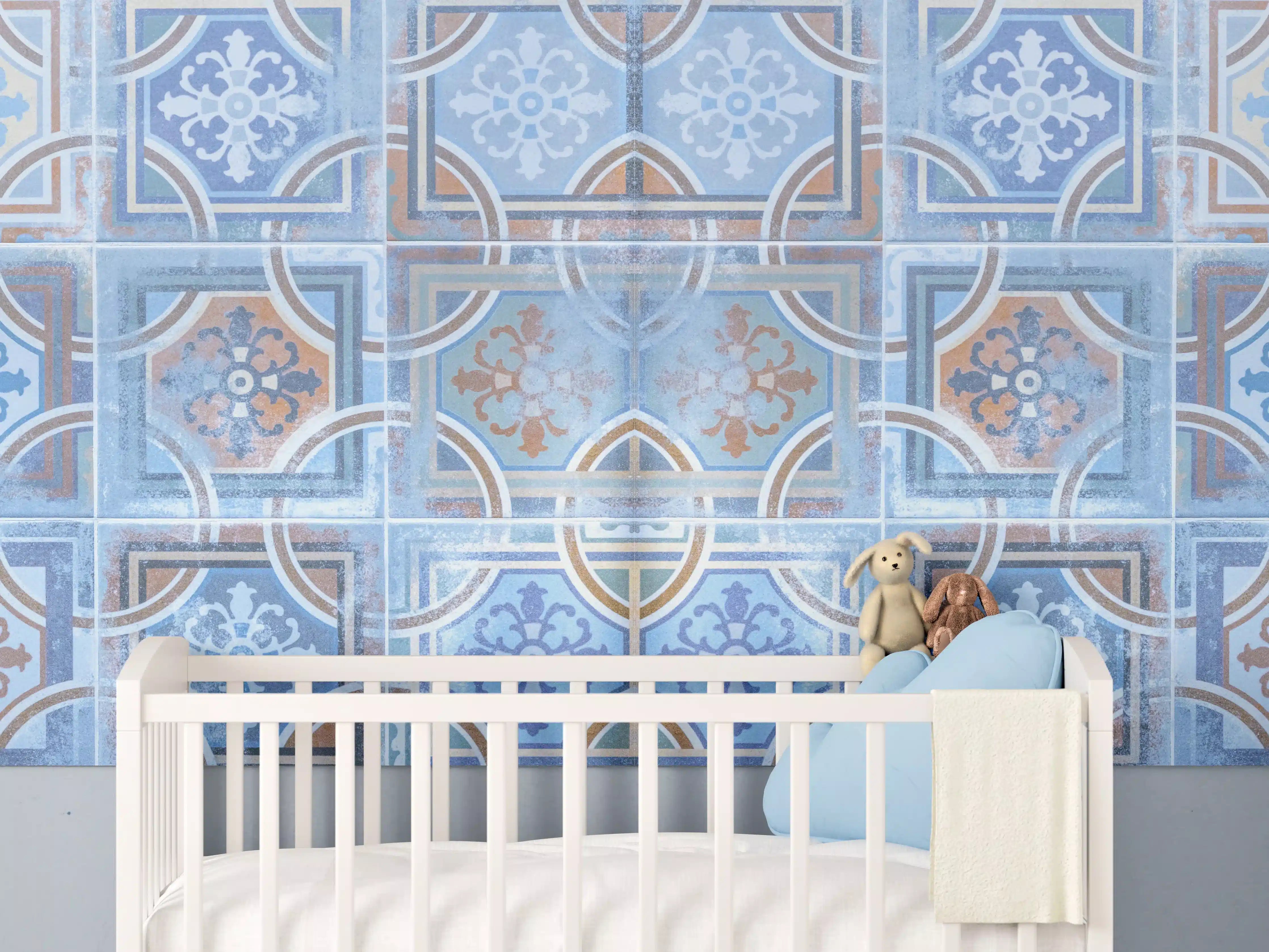 Babyzimmer Wandgestaltung - Arabische Fliesen Textur
