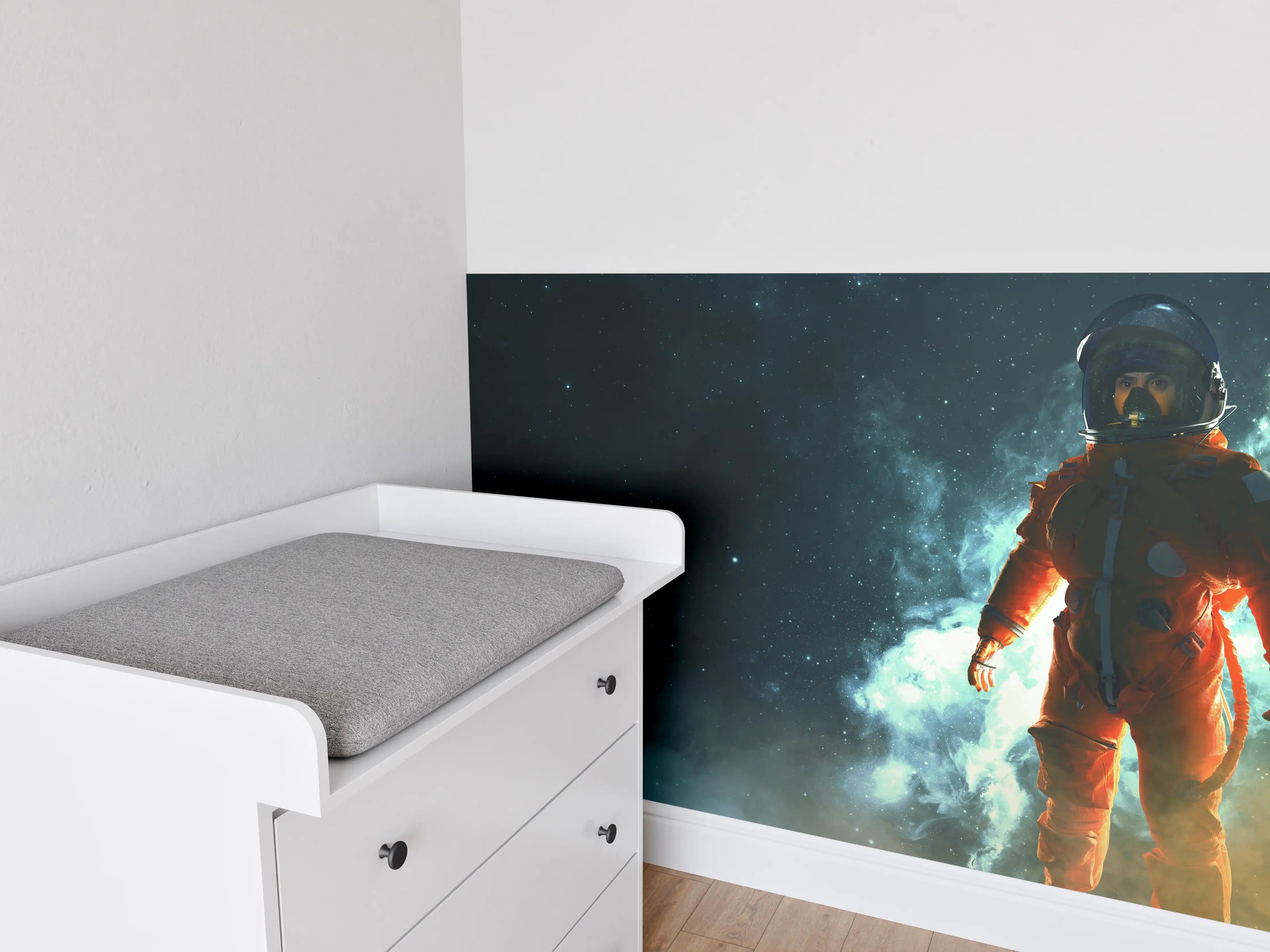 Babyzimmer Wandgestaltung - Astronaut im Weltraum