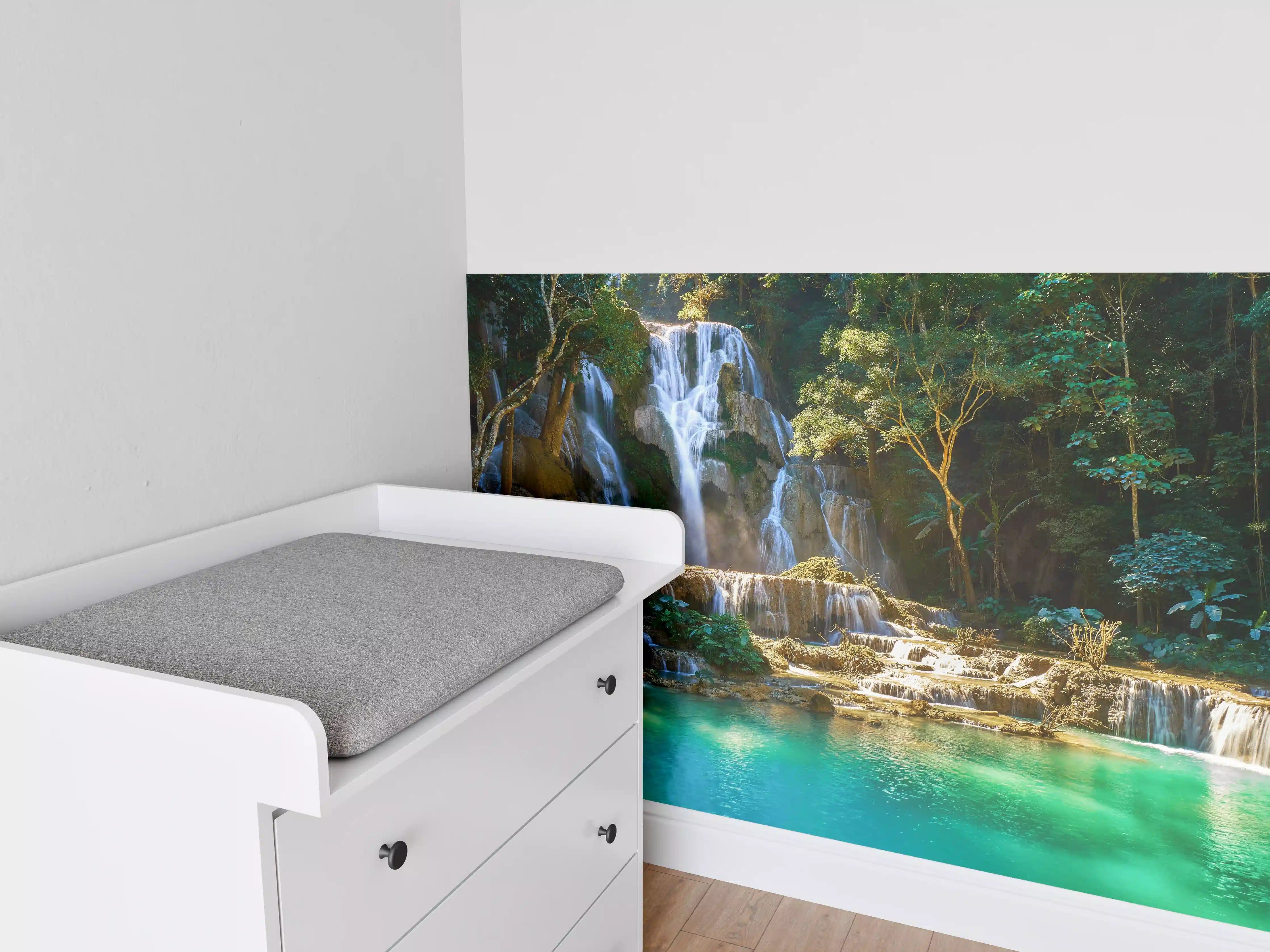 Babyzimmer Wandgestaltung - Atemberaubender Wasserfall in Laos