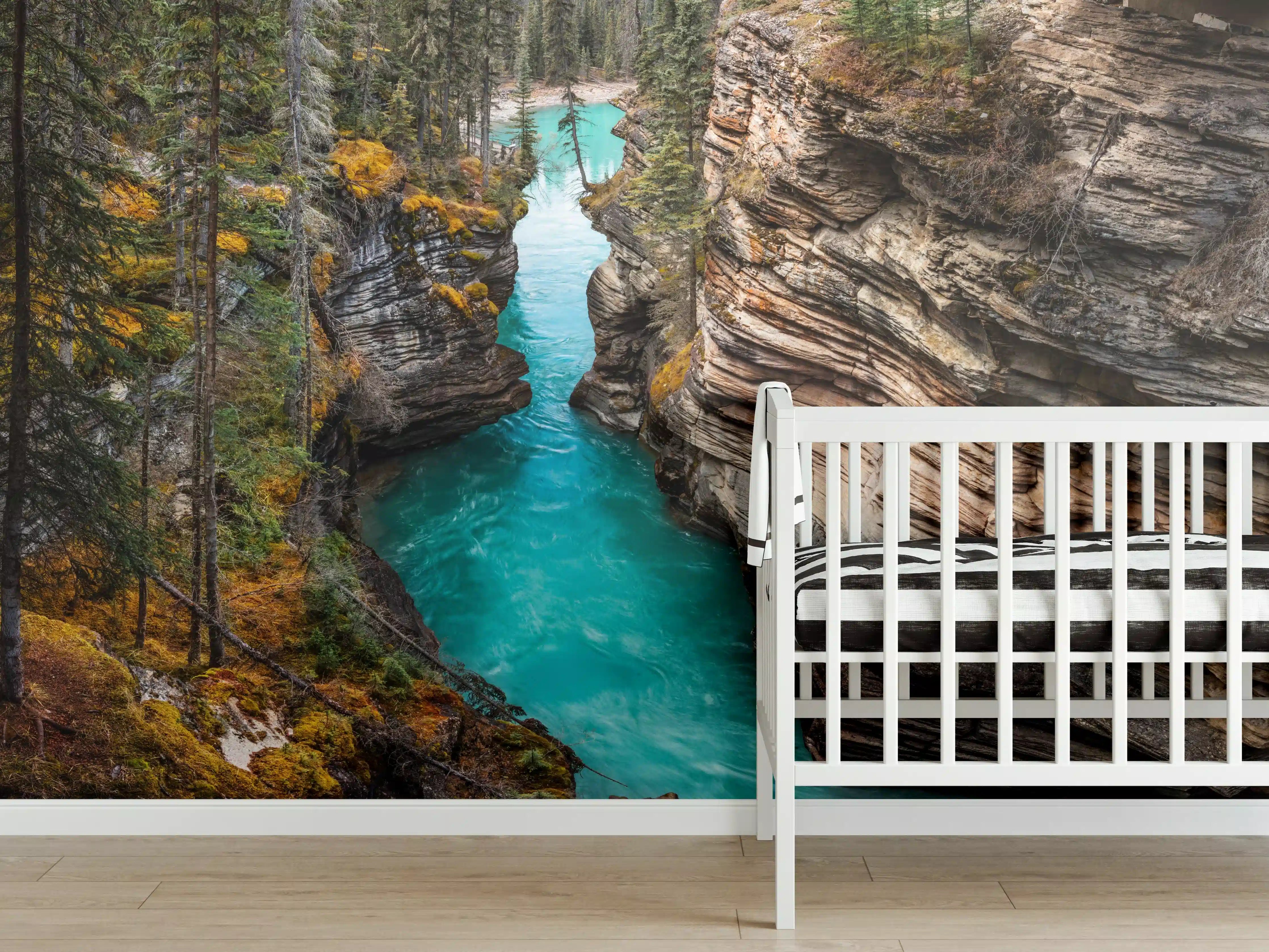 Babyzimmer Wandgestaltung - Athabasca Wasserfälle - Kanada