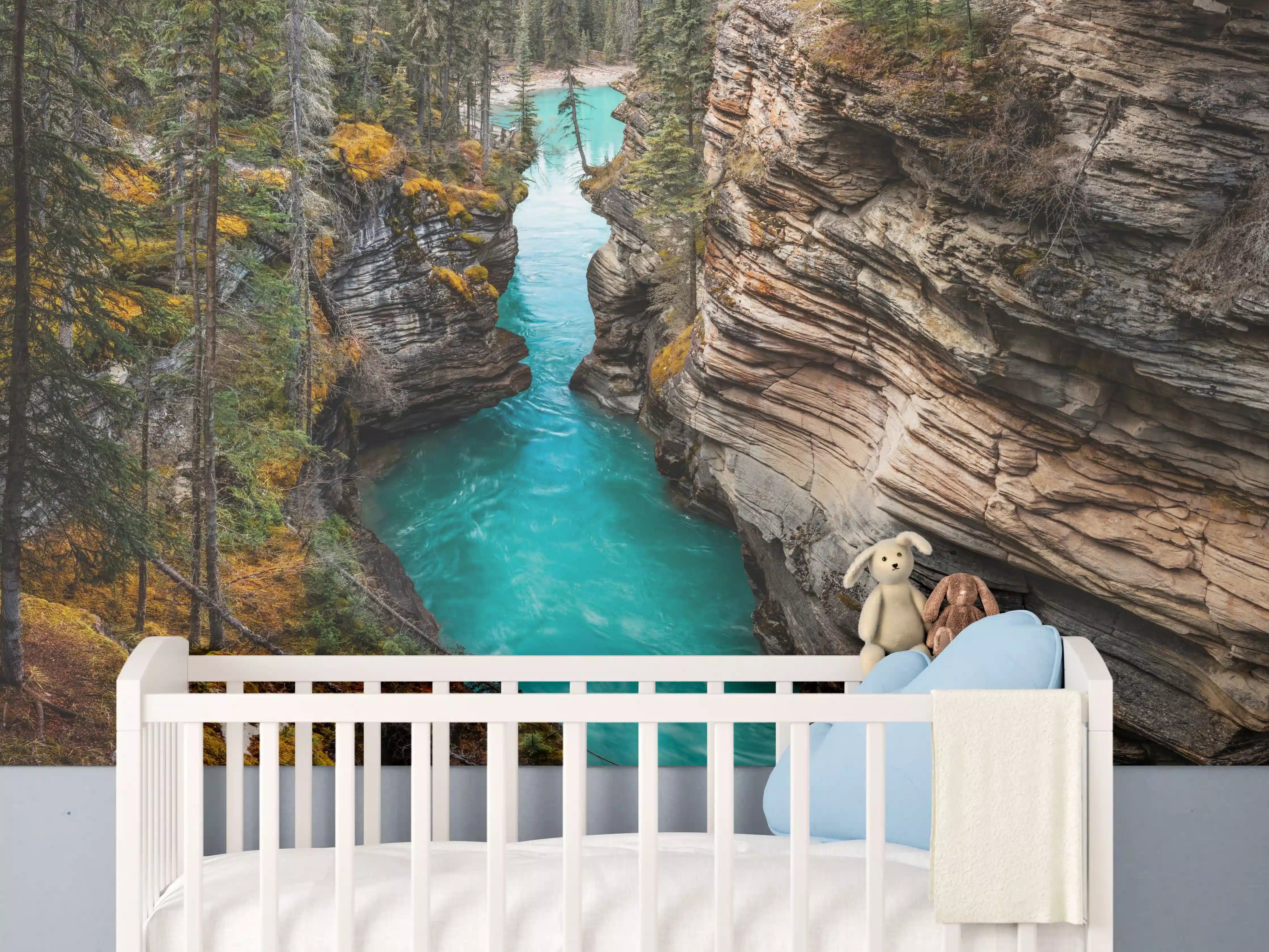 Babyzimmer Wandgestaltung - Athabasca Wasserfälle - Kanada