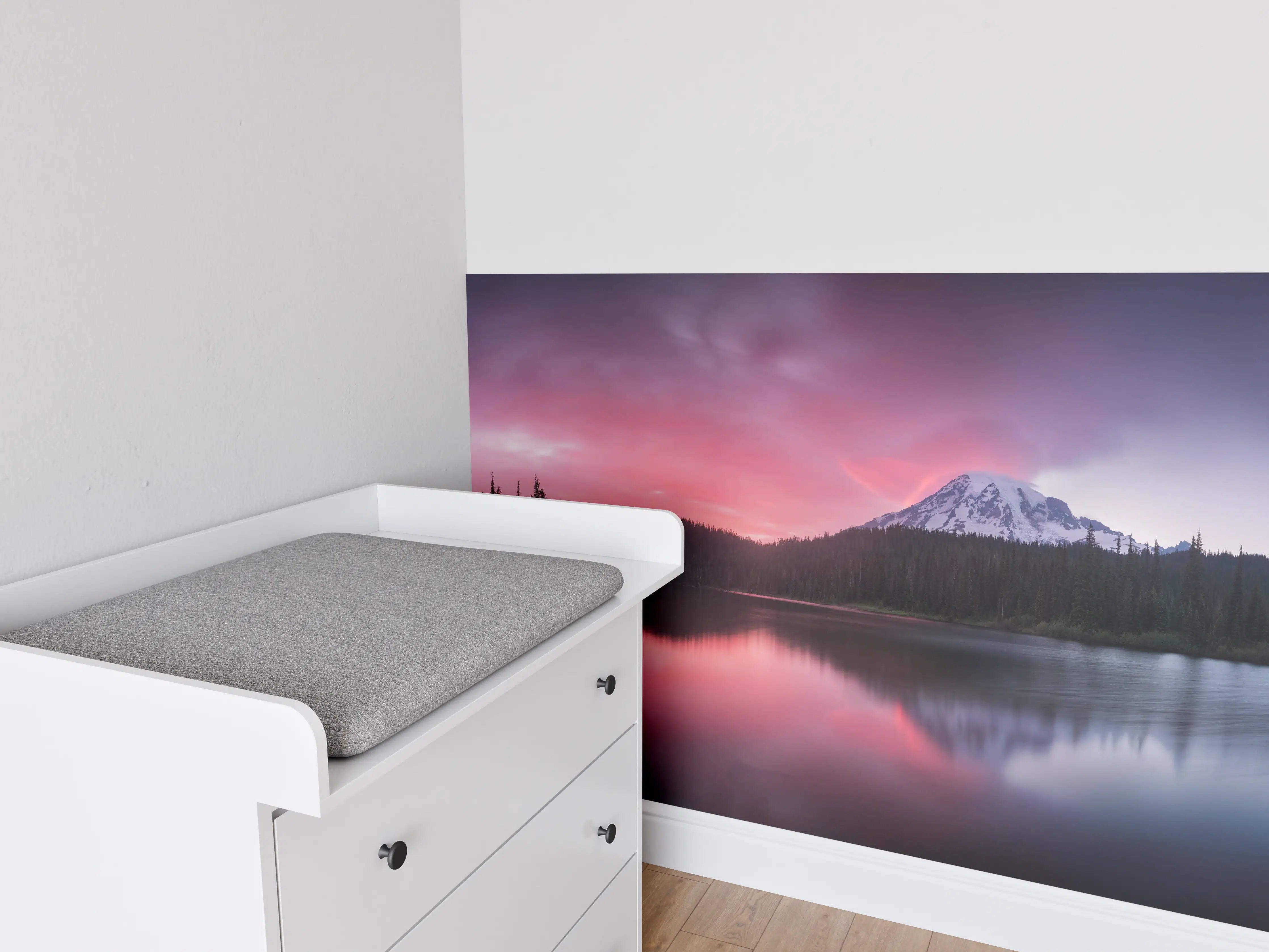 Babyzimmer Wandgestaltung - Aussicht auf den Mount Rainier