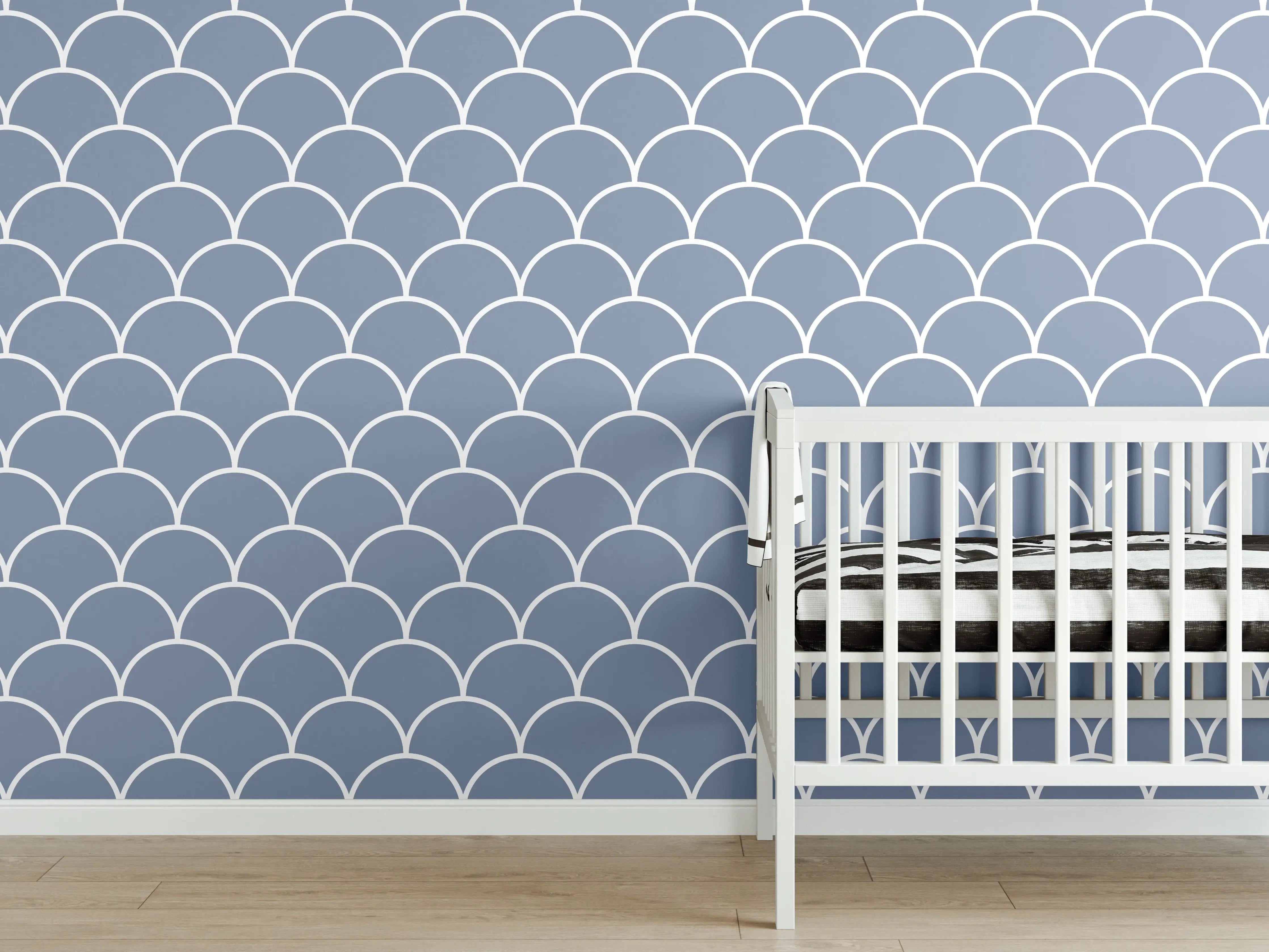 Babyzimmer Wandgestaltung - Azzurro-Polvere-Wandmotiv