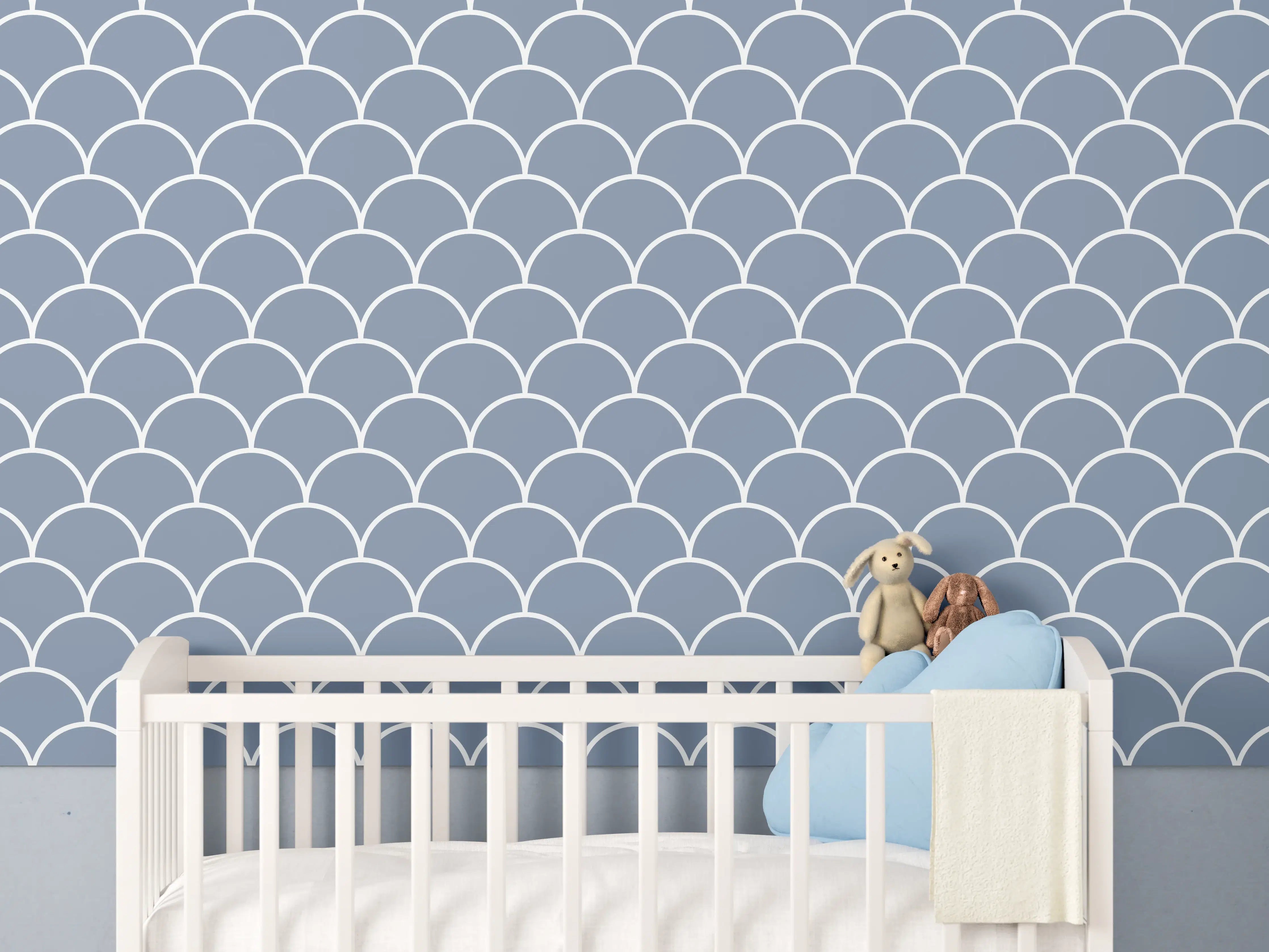 Babyzimmer Wandgestaltung - Azzurro-Polvere-Wandmotiv