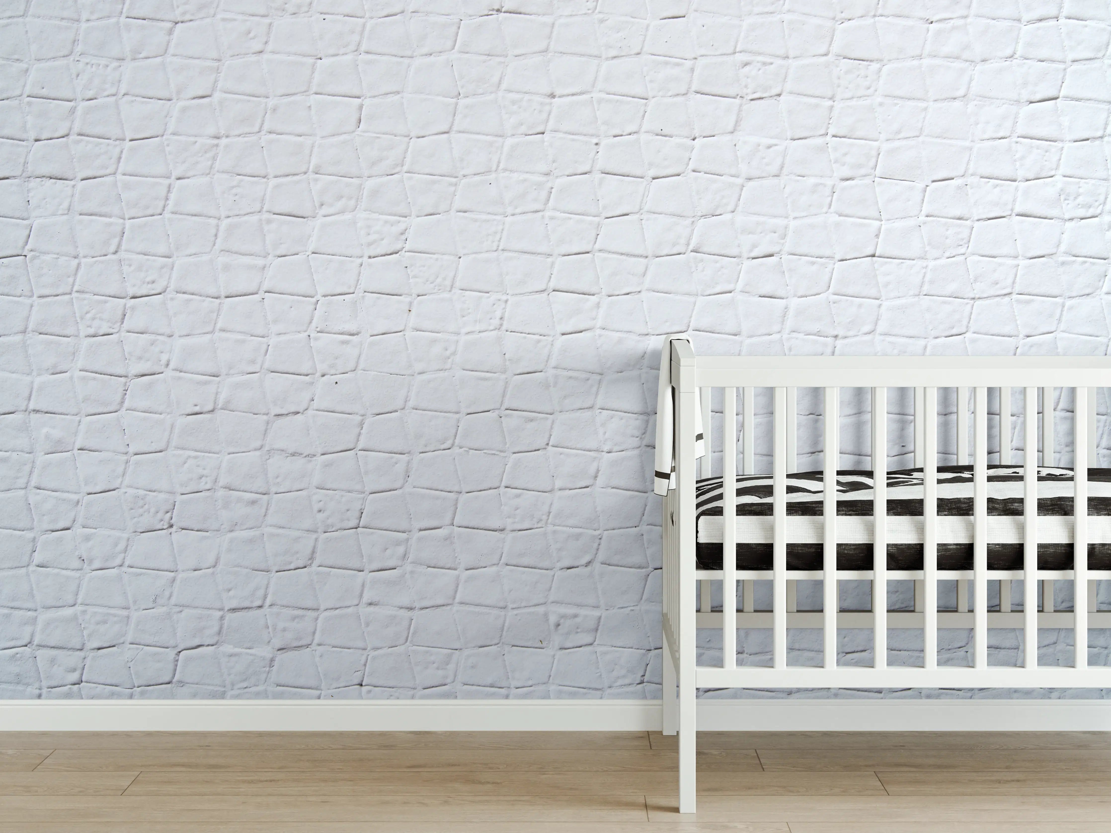Babyzimmer Wandgestaltung - Backsteinmauertextur mit rissigen Fliesen