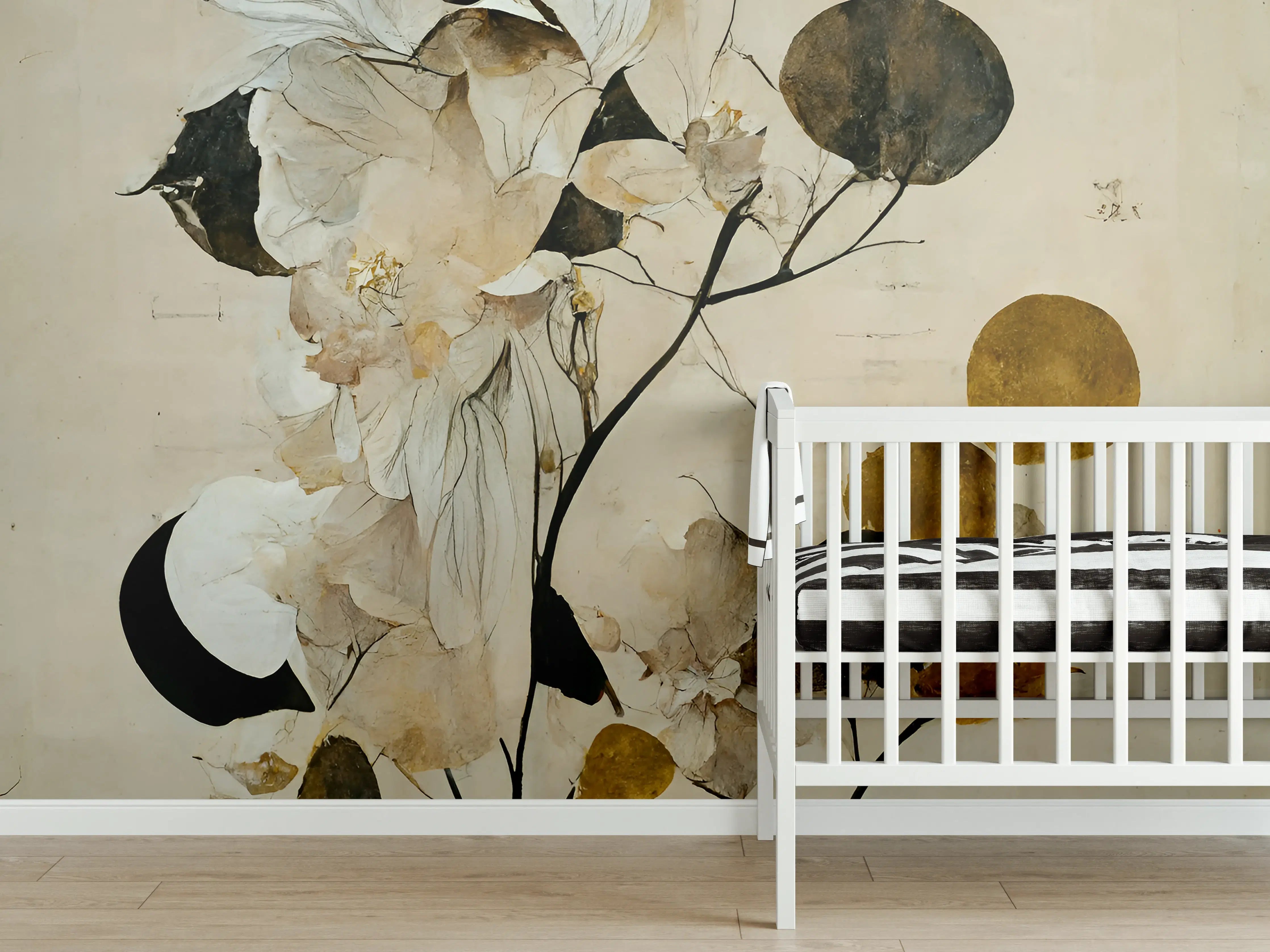 Babyzimmer Wandgestaltung - Baum des Glücks - Floral