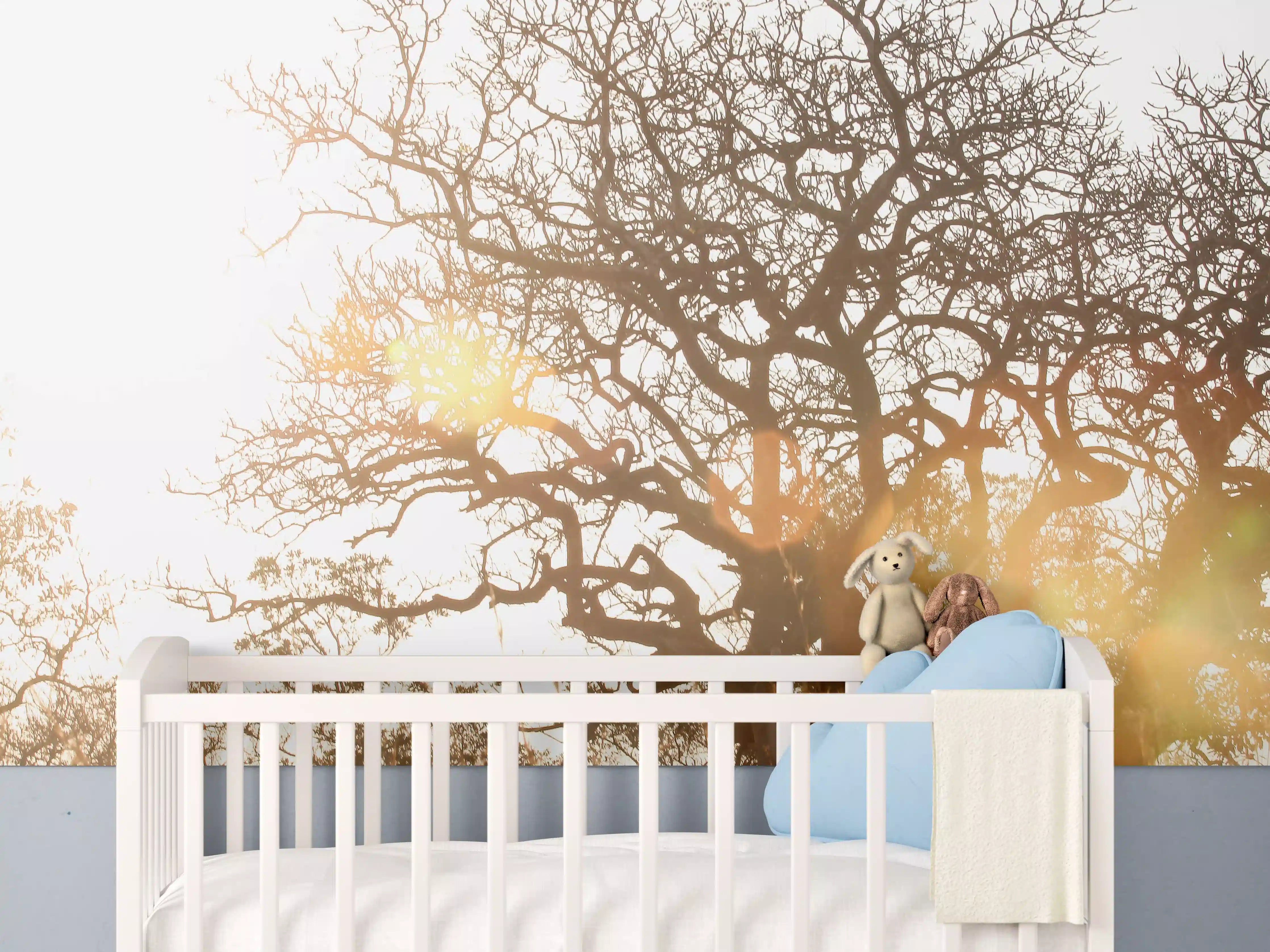 Babyzimmer Wandgestaltung - Baum im Feld