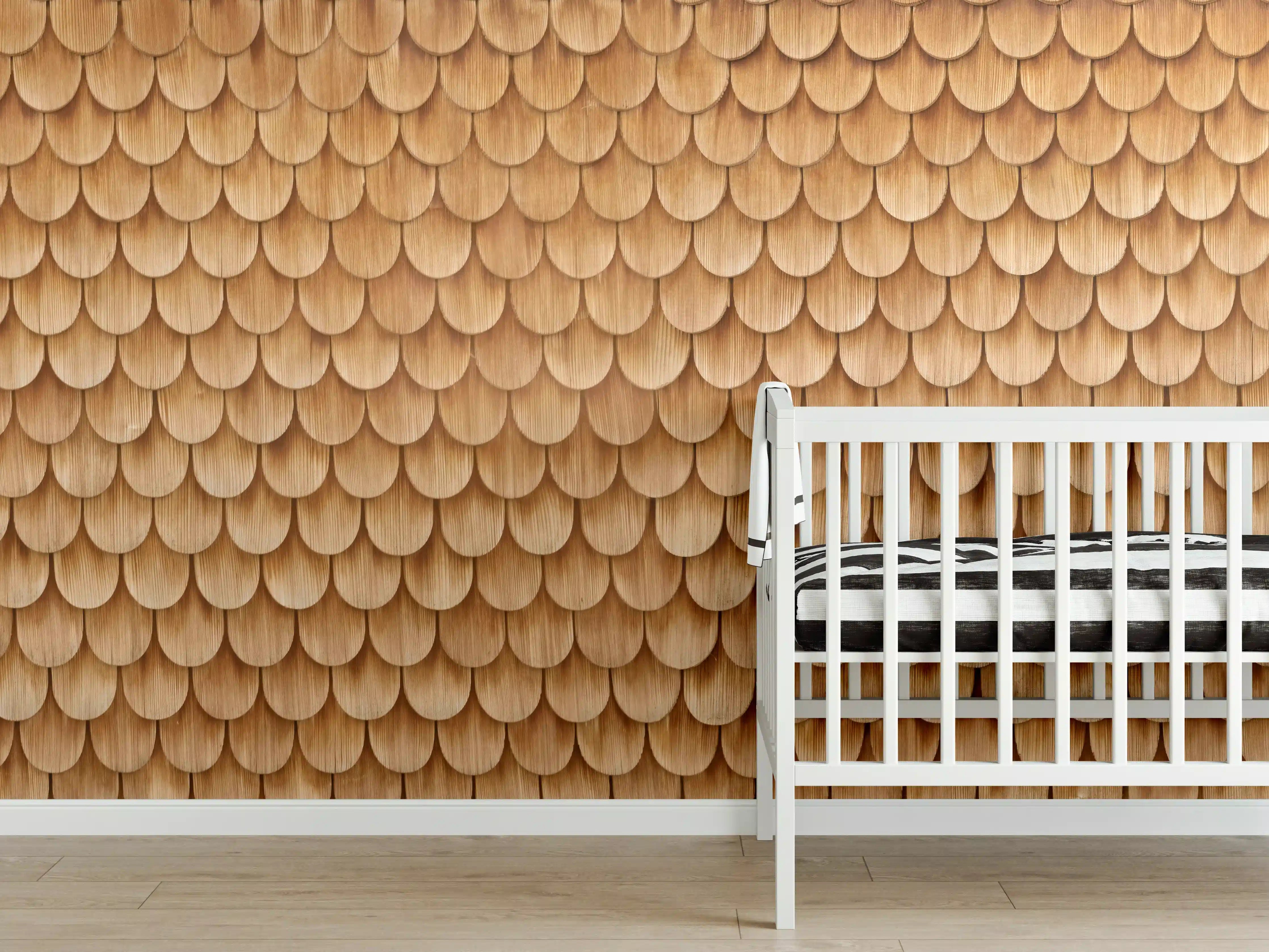 Babyzimmer Wandgestaltung - Bayrische Holzschindeln