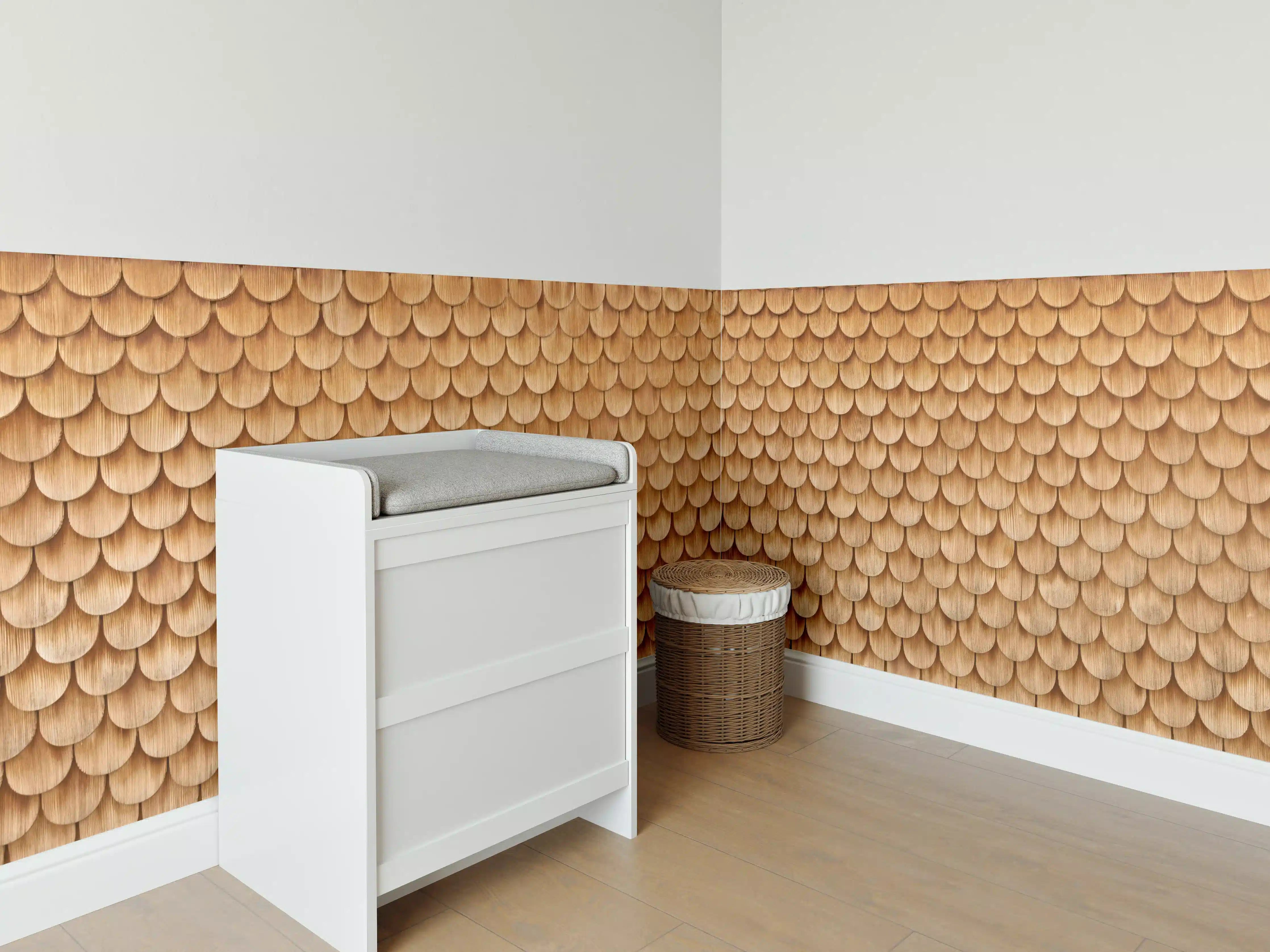 Babyzimmer Wandgestaltung - Bayrische Holzschindeln