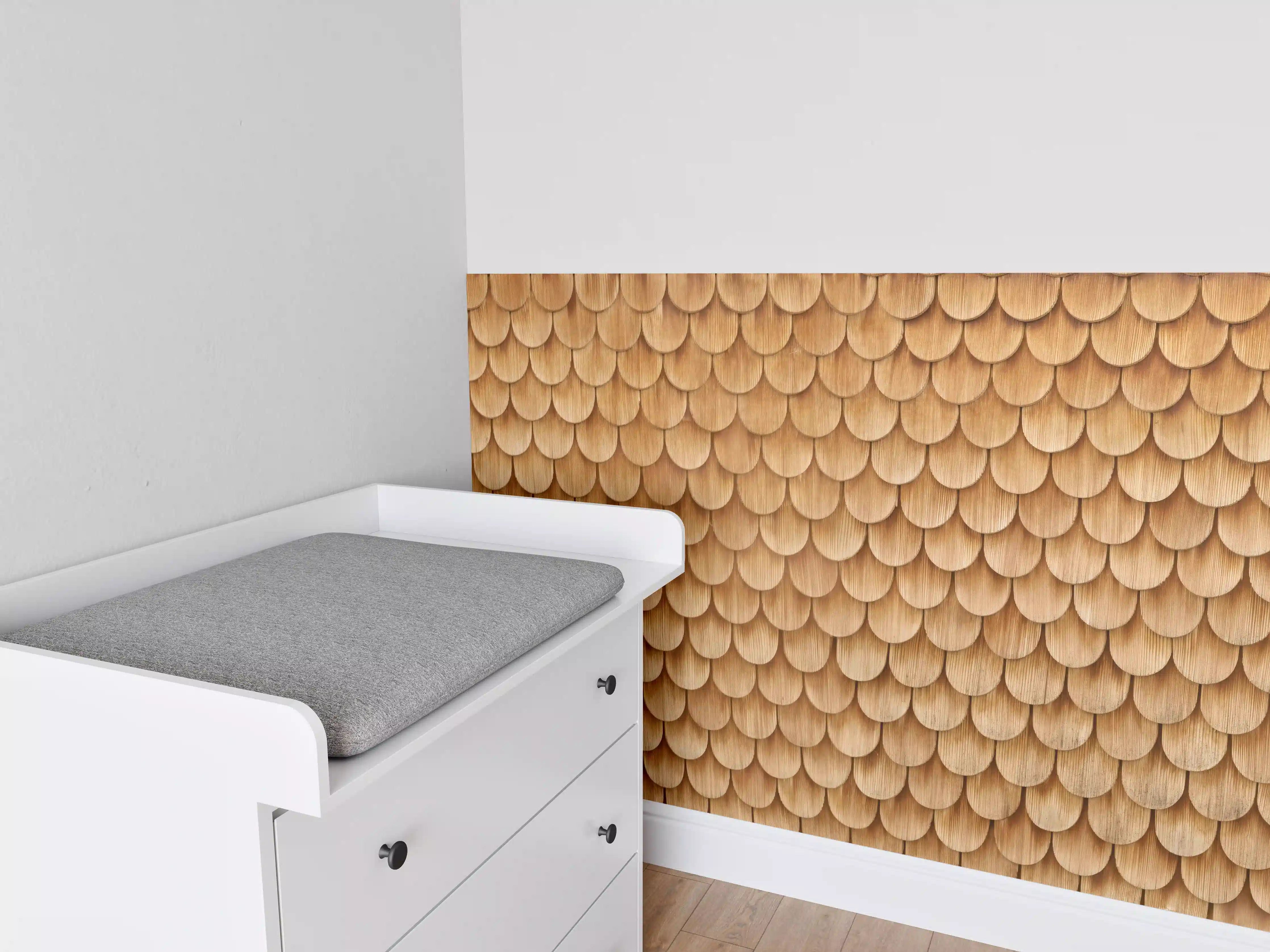 Babyzimmer Wandgestaltung - Bayrische Holzschindeln