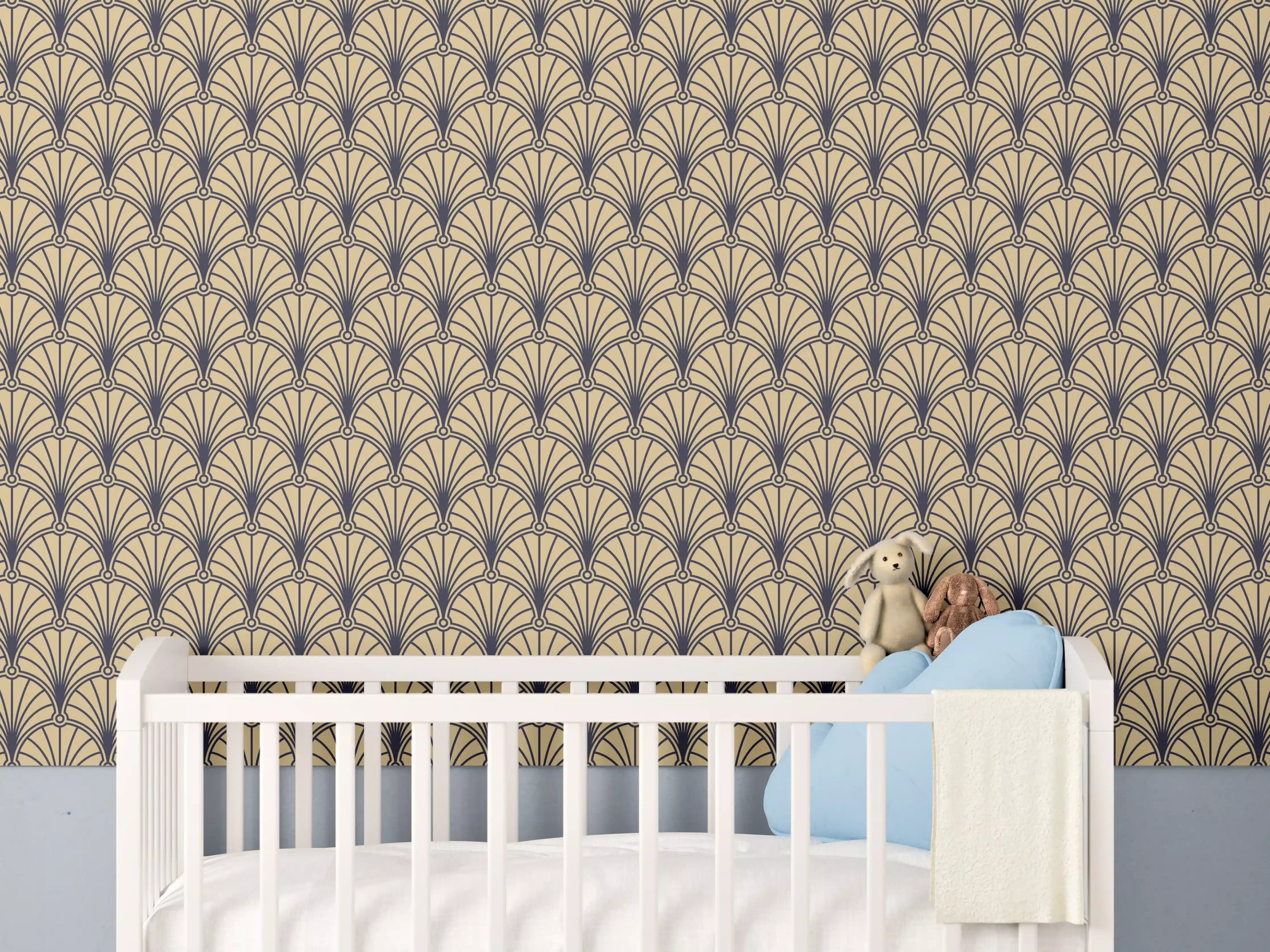 Babyzimmer Wandgestaltung - Beige Braune Webstruktur