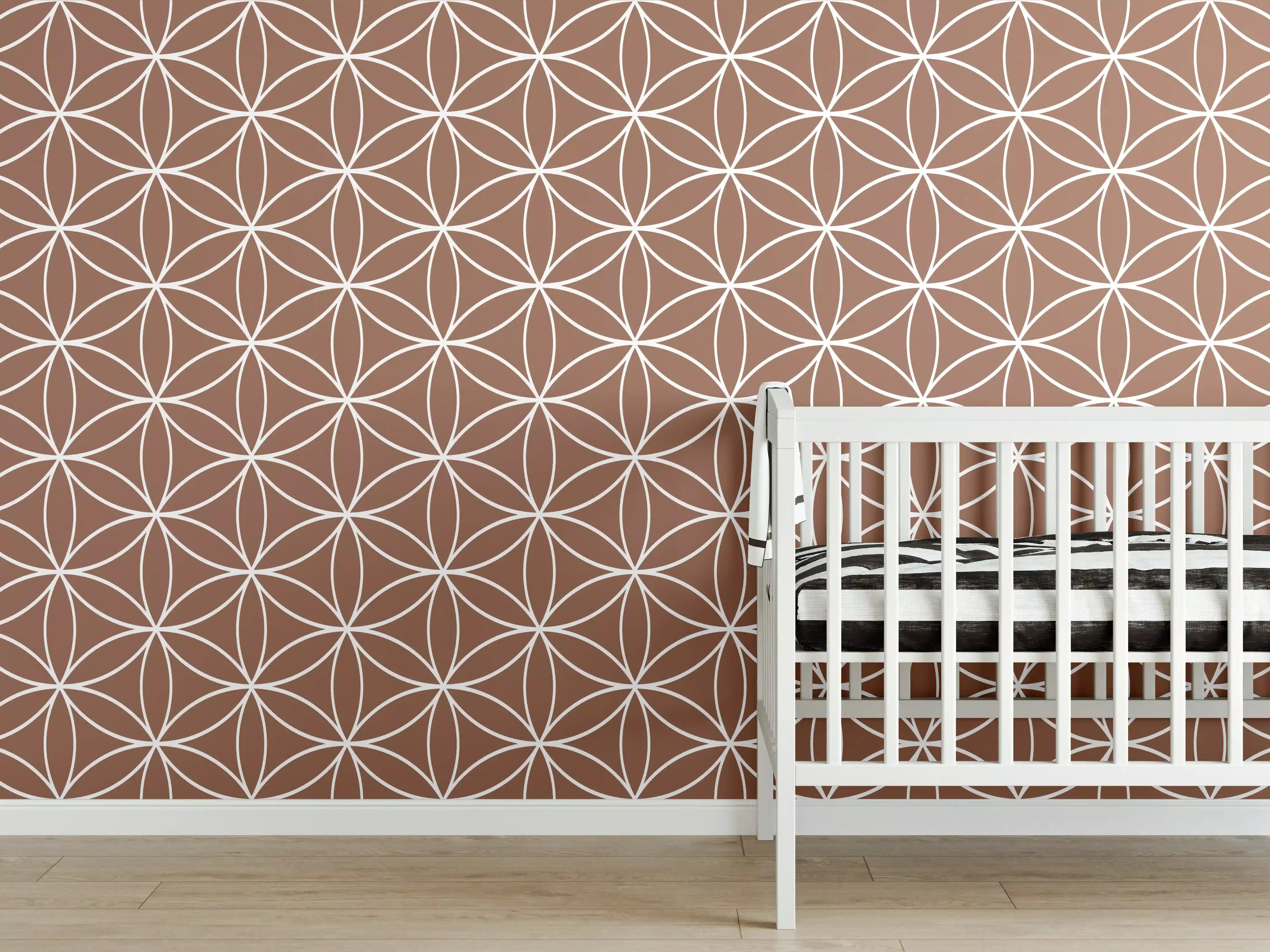 Babyzimmer Wandgestaltung - Beige-Geometrik-Design