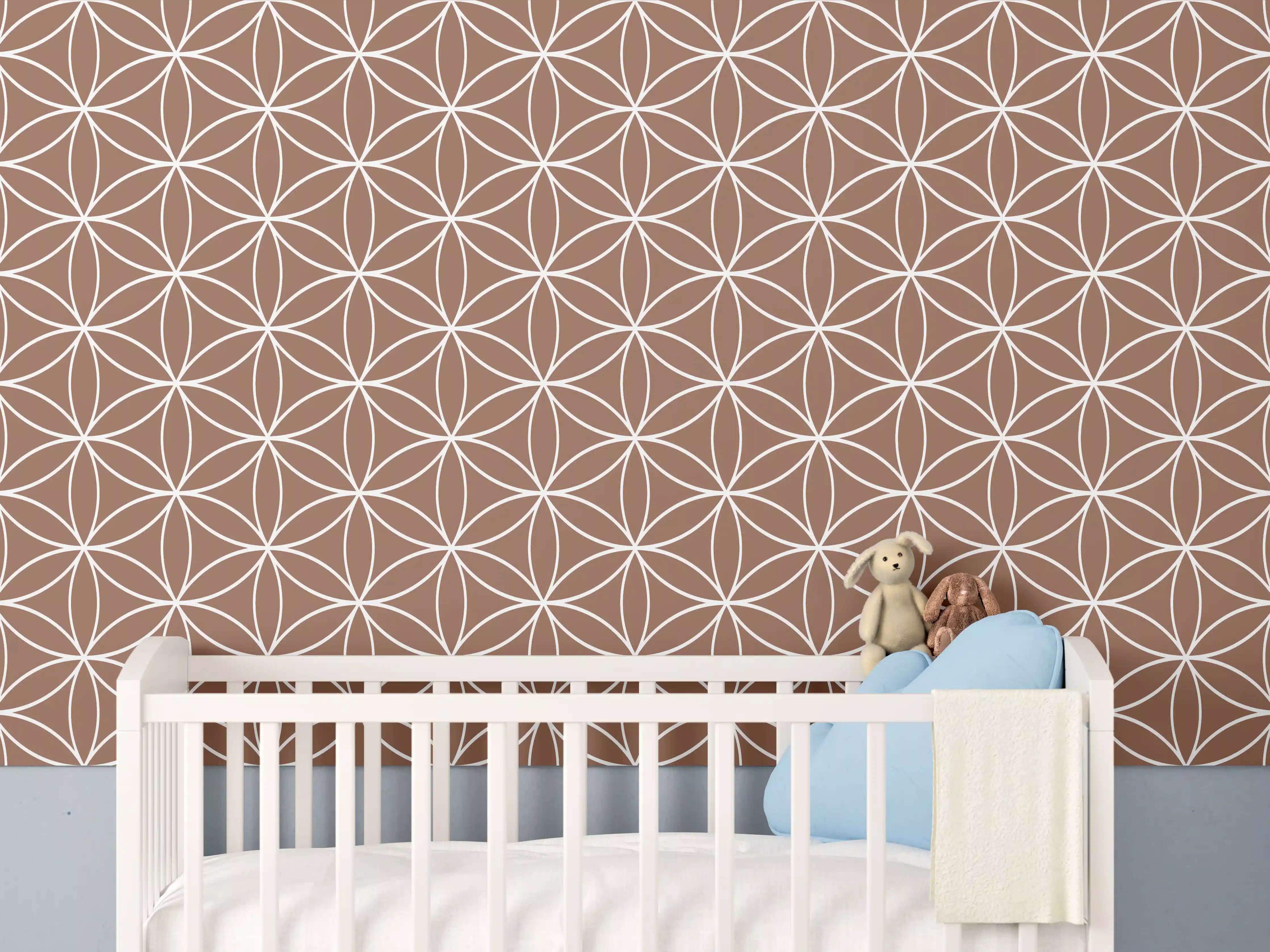Babyzimmer Wandgestaltung - Beige-Geometrik-Design
