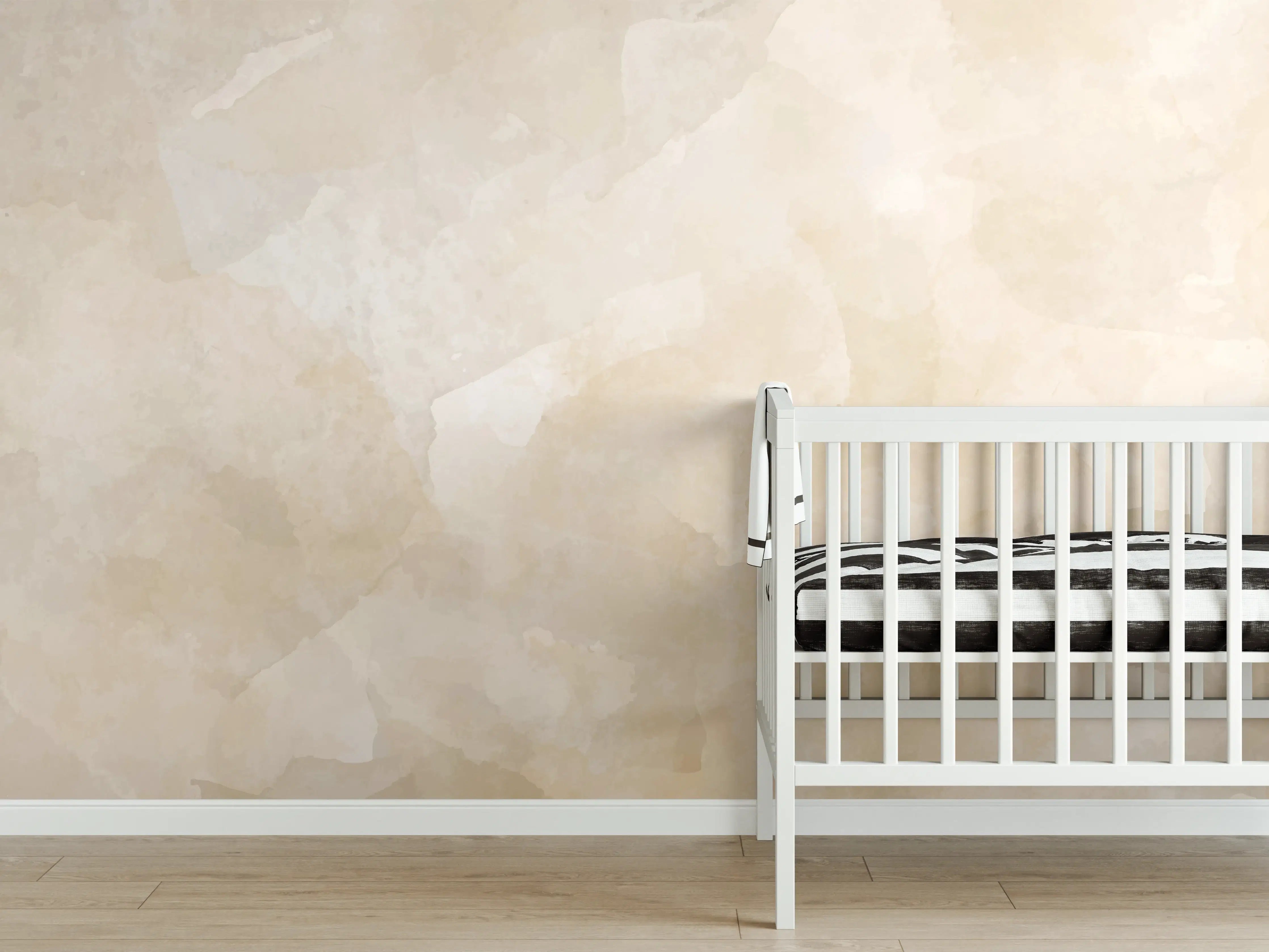 Babyzimmer Wandgestaltung - Beige-Graue Edelstein-Optik