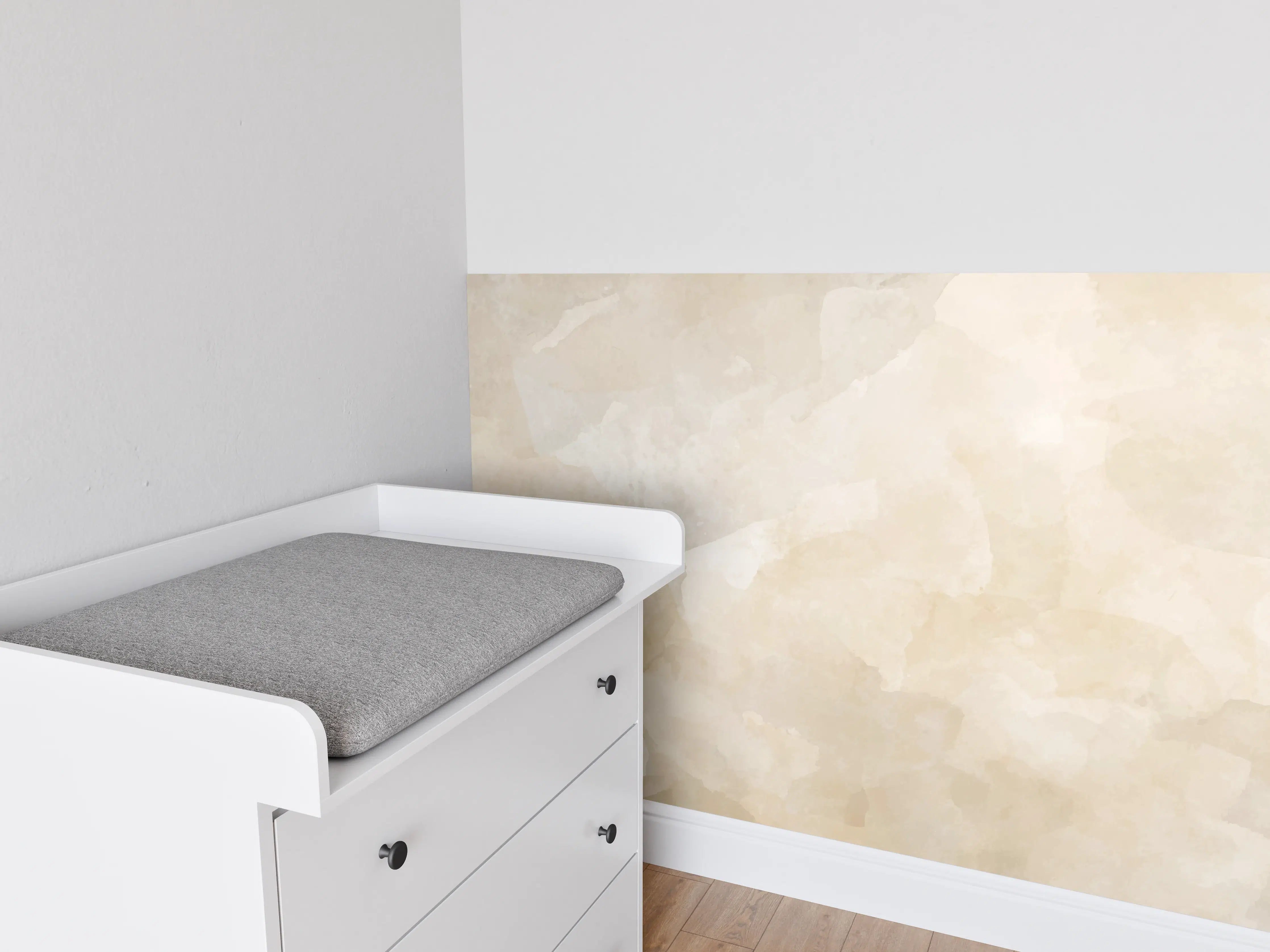 Babyzimmer Wandgestaltung - Beige-Graue Edelstein-Optik