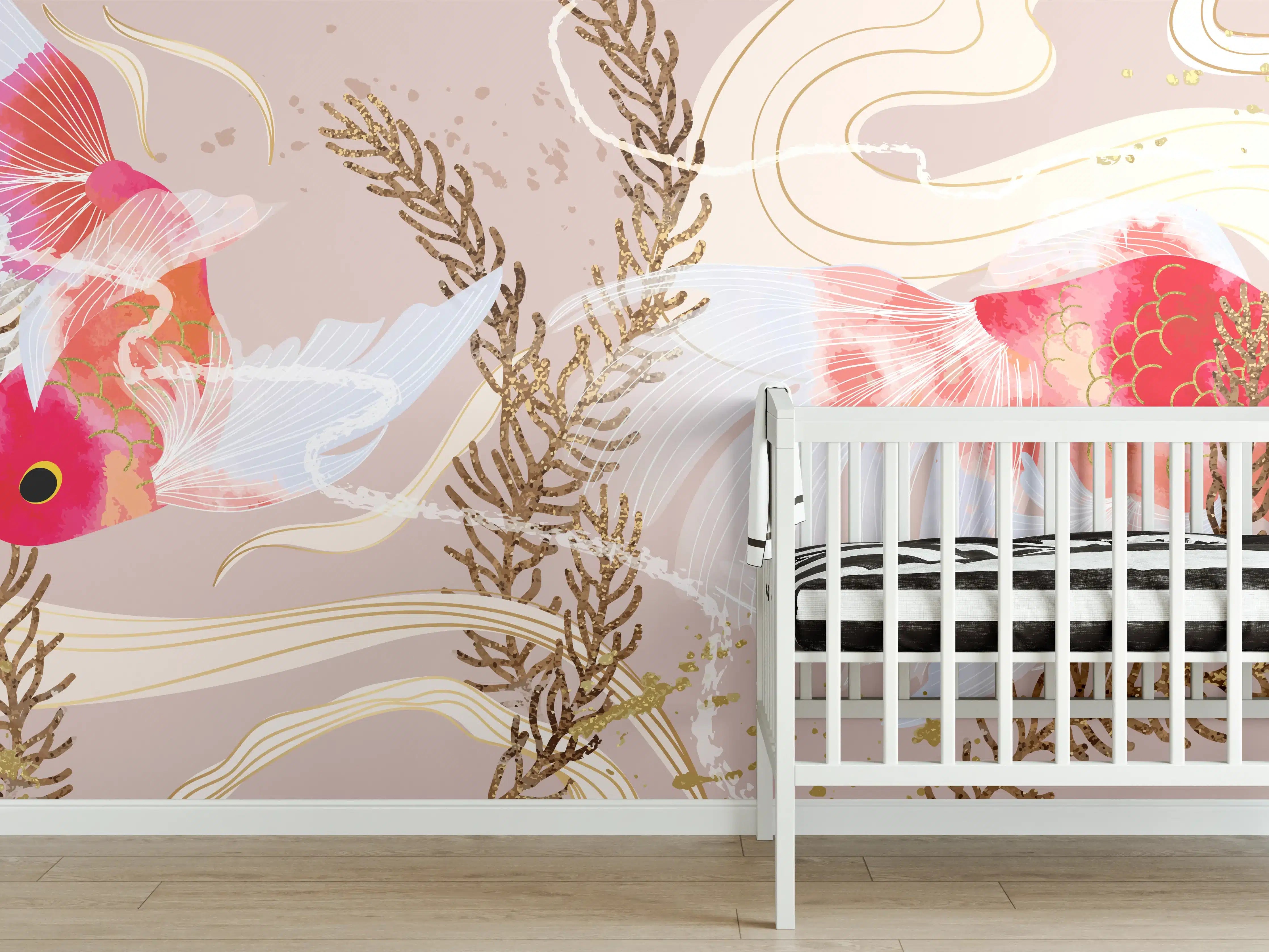 Babyzimmer Wandgestaltung - Beige Koi-Kunstdruck