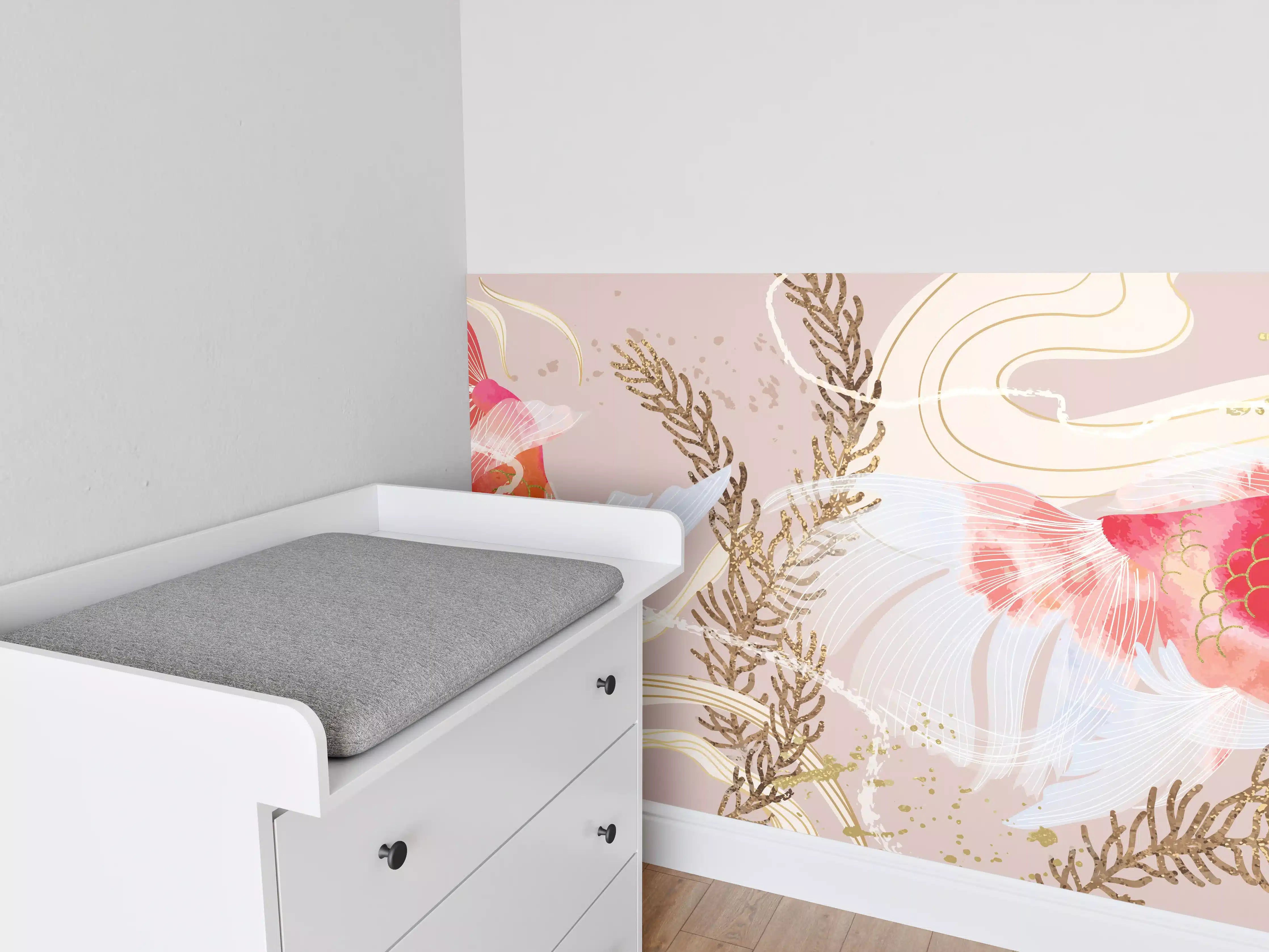 Babyzimmer Wandgestaltung - Beige Koi-Kunstdruck