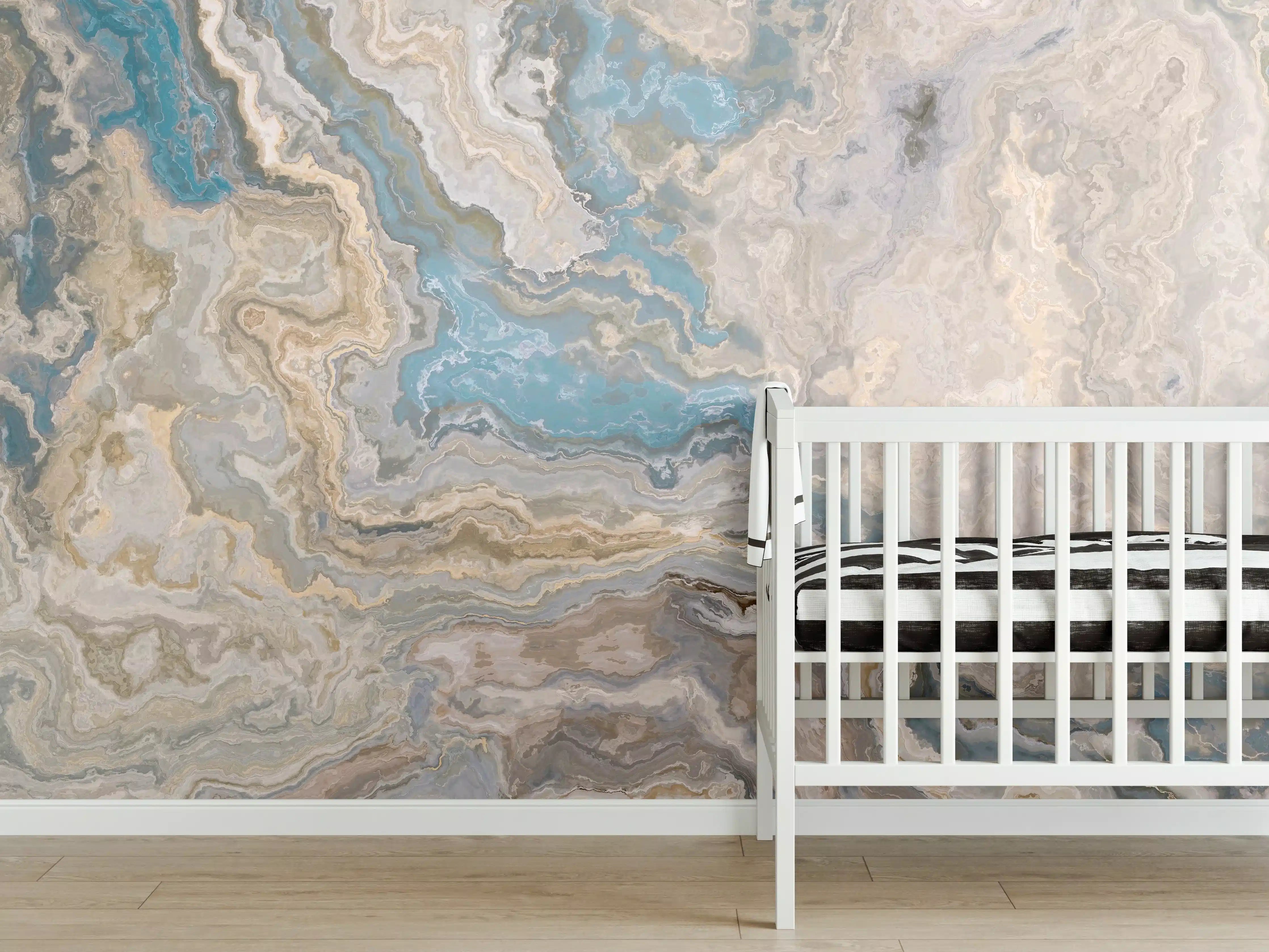 Babyzimmer Wandgestaltung - Beige Marmor Textur