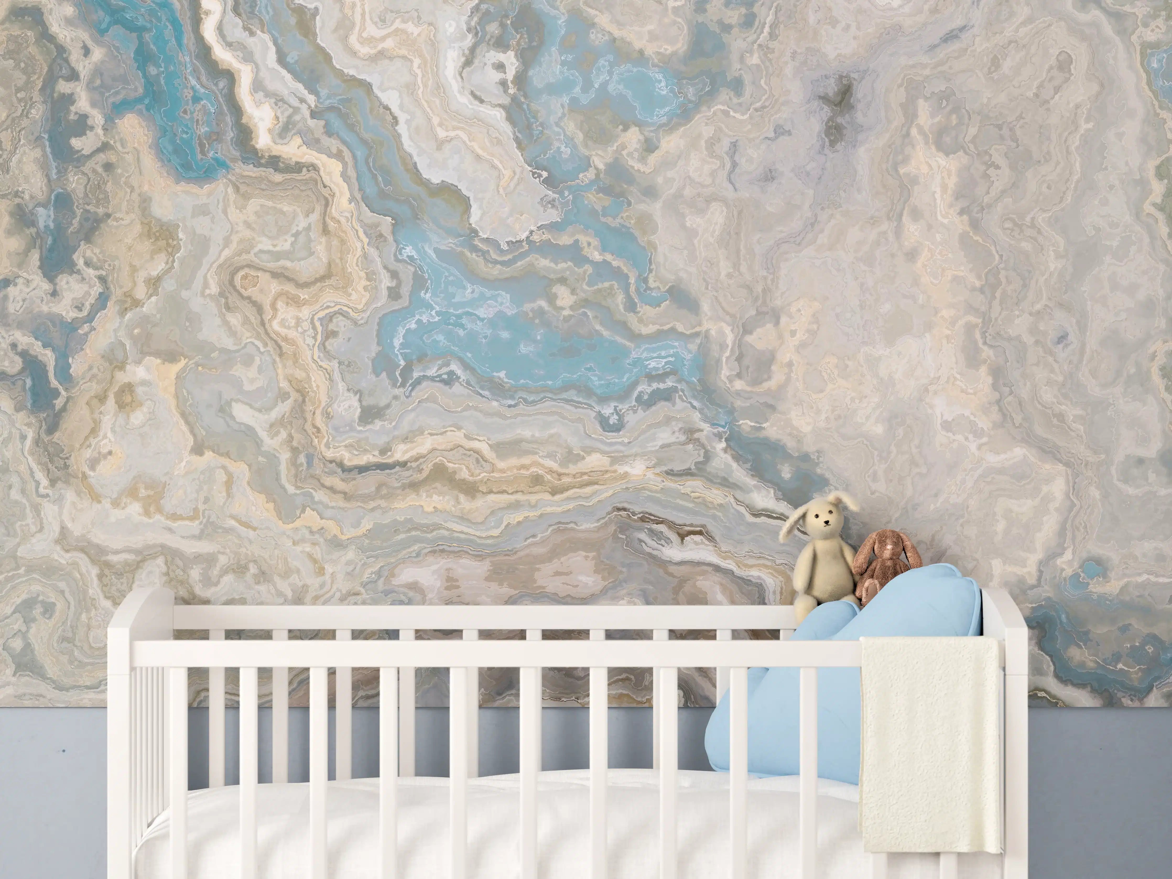 Babyzimmer Wandgestaltung - Beige Marmor Textur