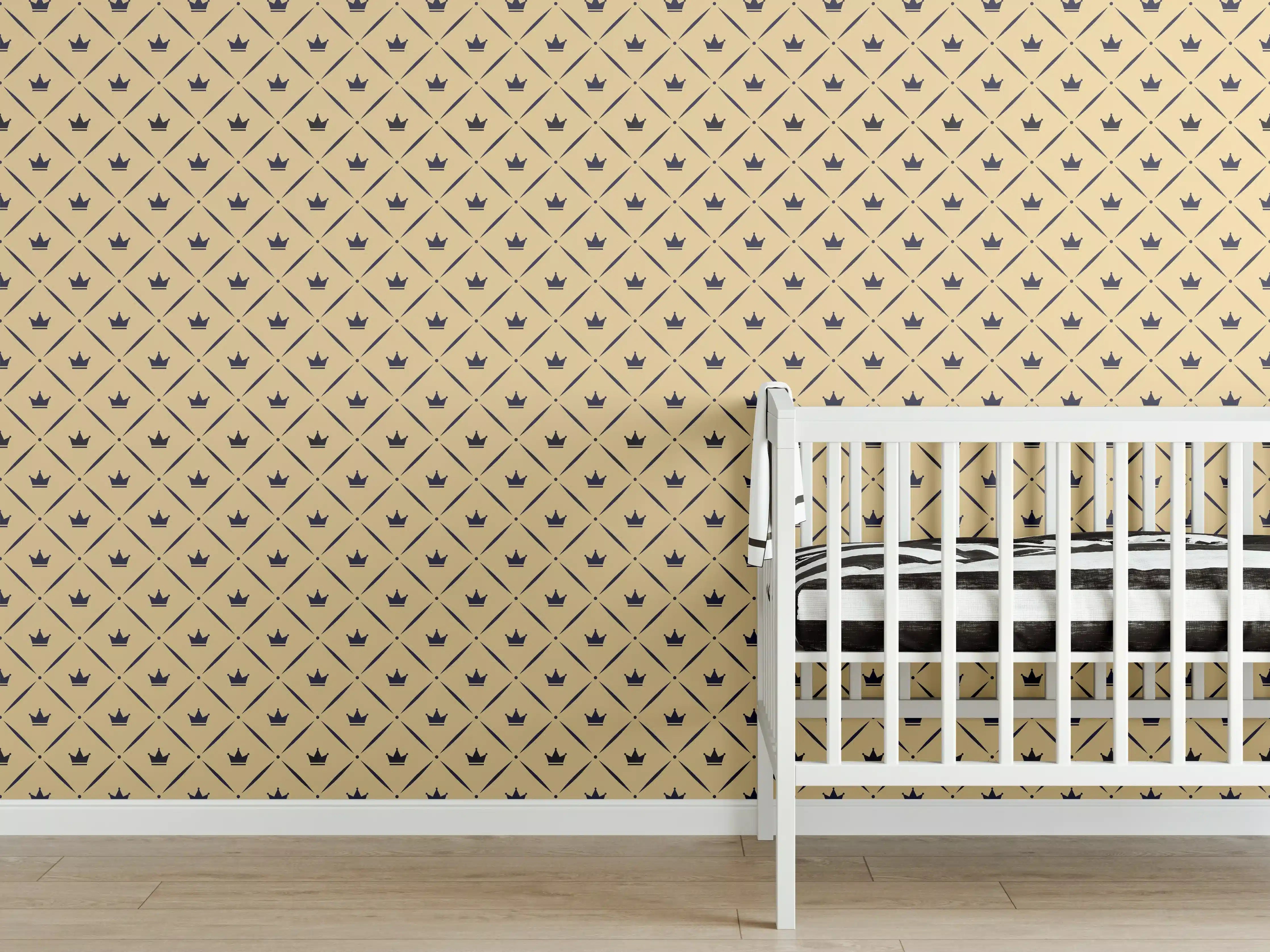 Babyzimmer Wandgestaltung - Beige Muster Textiloptik