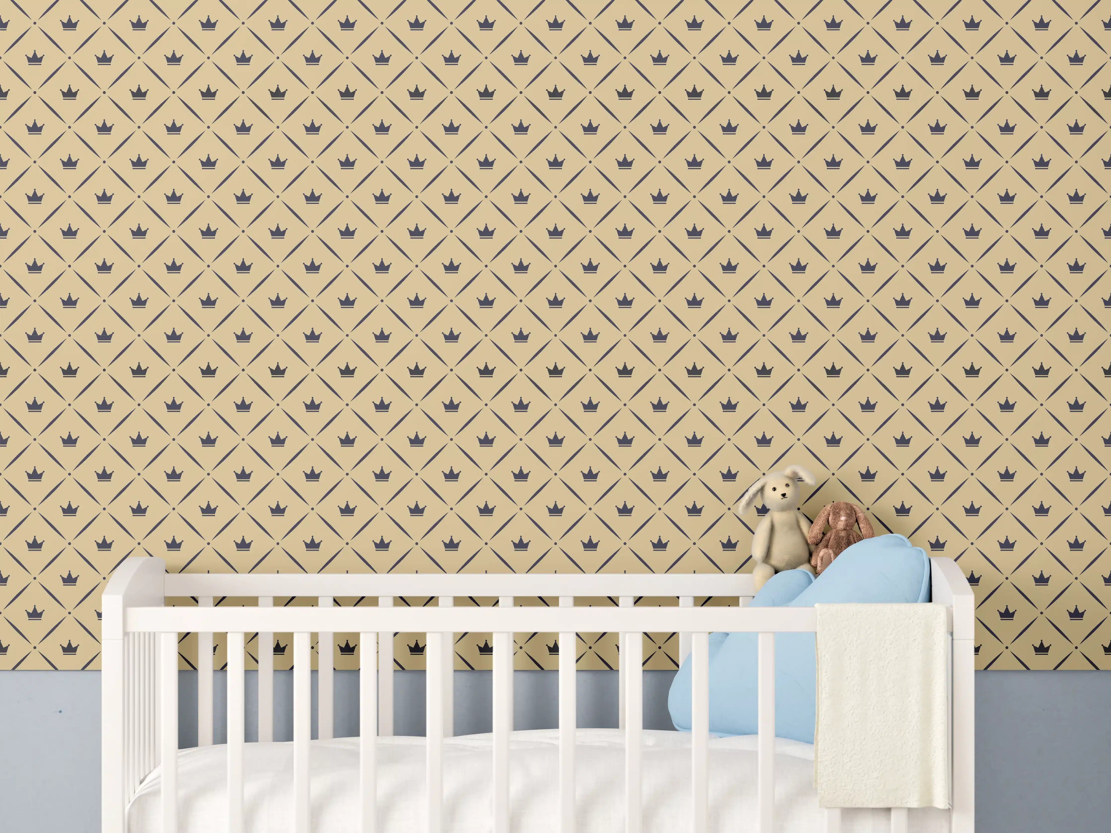 Babyzimmer Wandgestaltung - Beige Muster Textiloptik