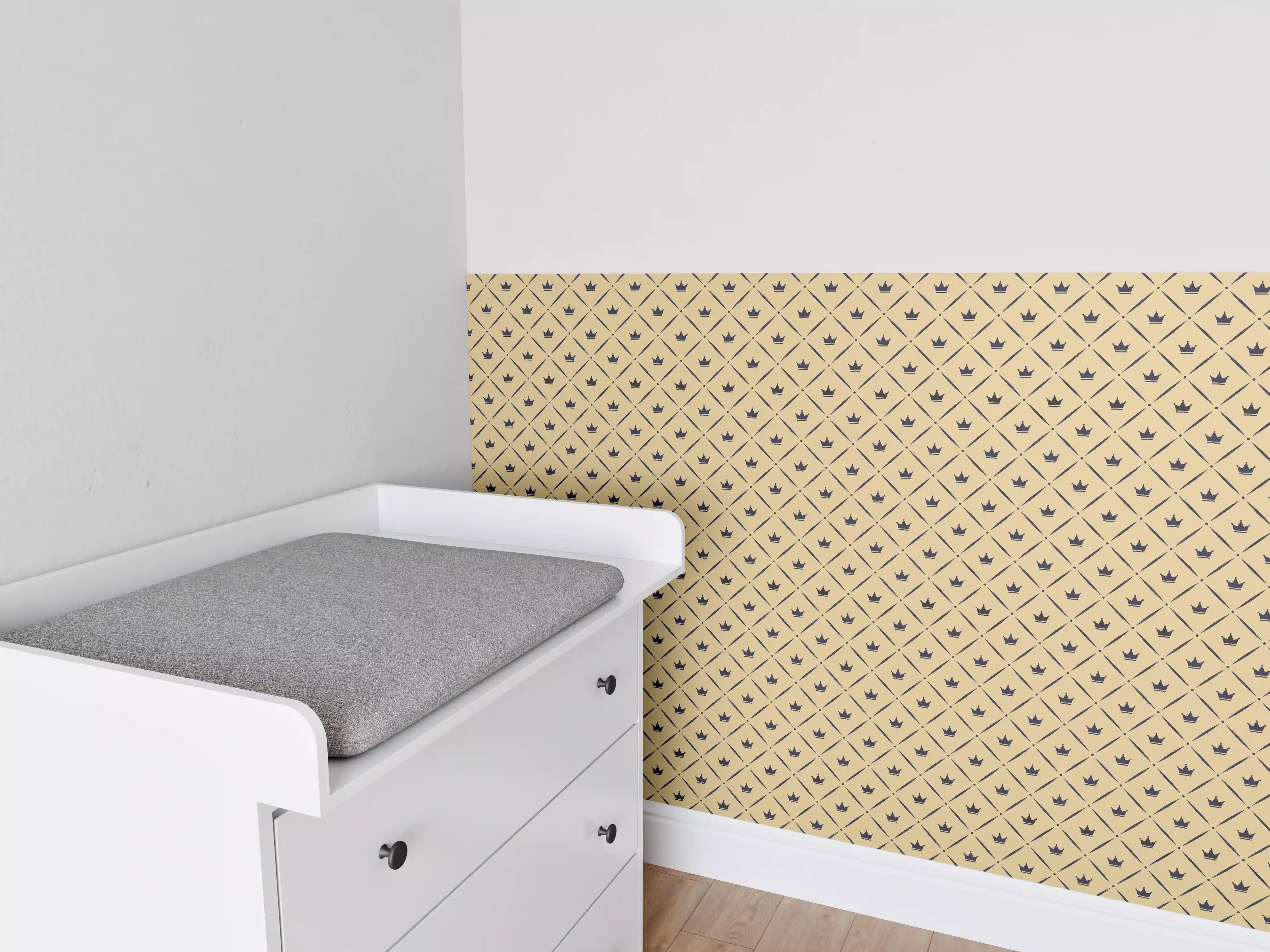 Babyzimmer Wandgestaltung - Beige Muster Textiloptik