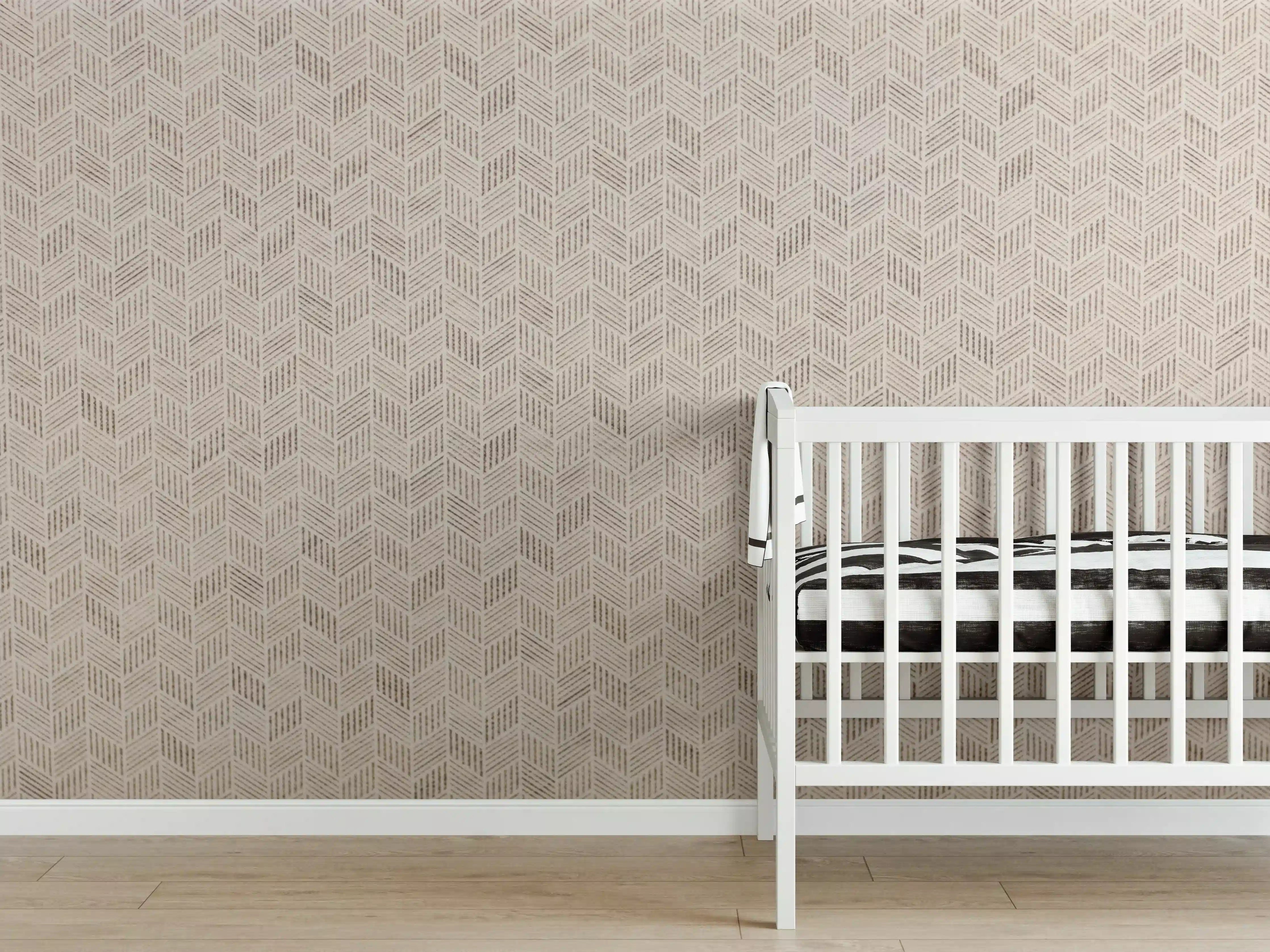 Babyzimmer Wandgestaltung - Beige geometrische Wandgestaltung