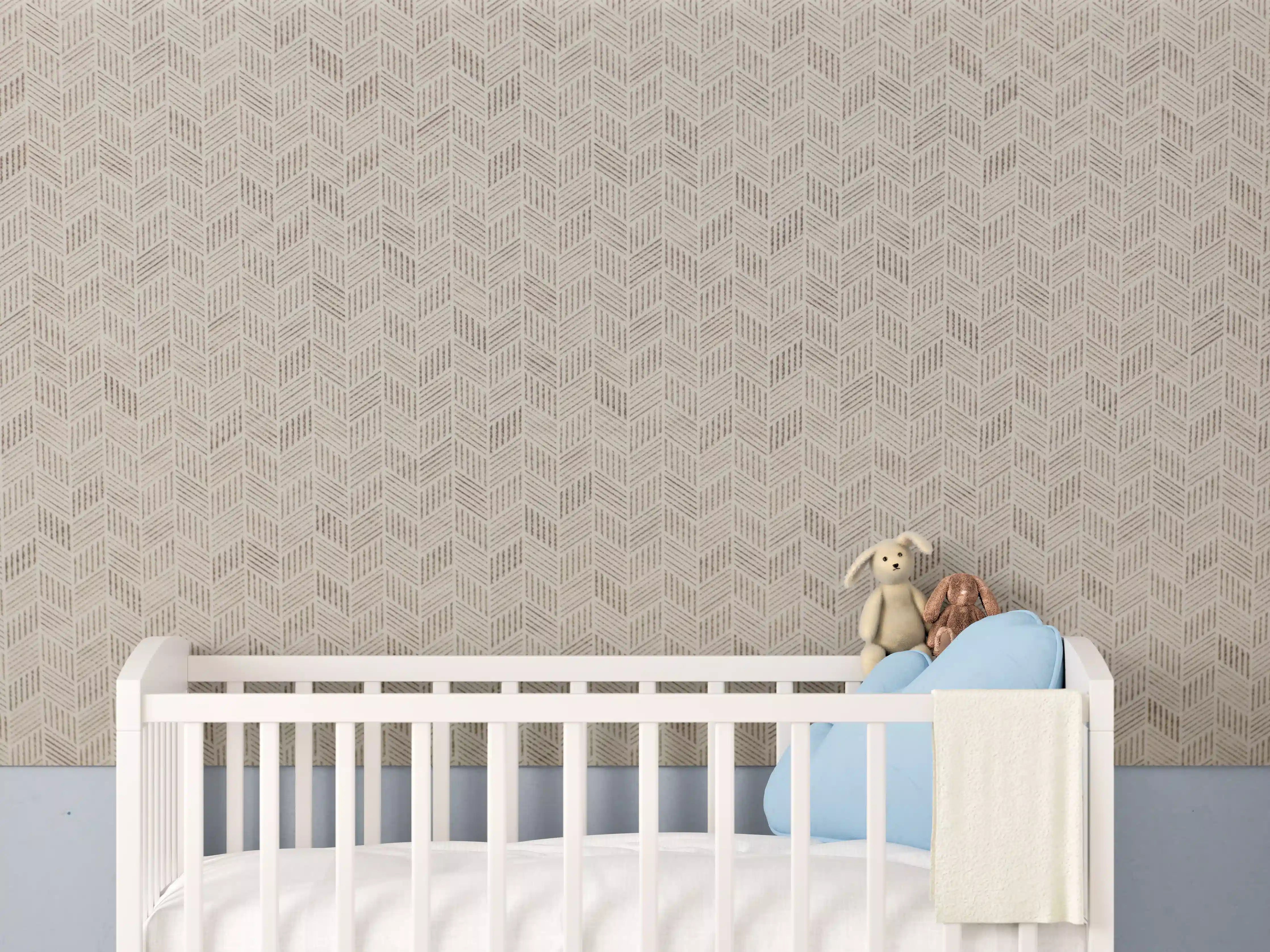 Babyzimmer Wandgestaltung - Beige geometrische Wandgestaltung
