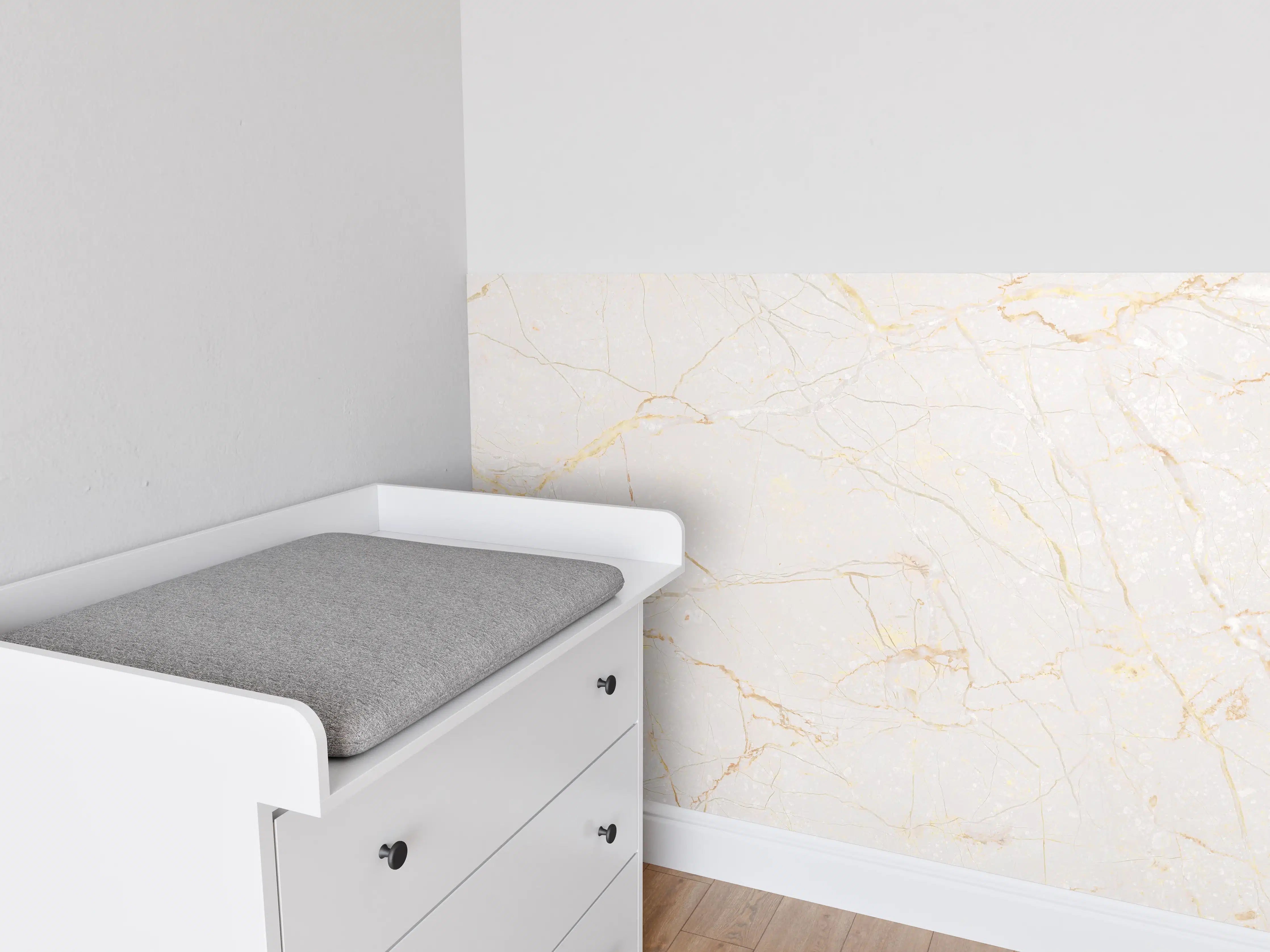 Babyzimmer Wandgestaltung - Beigefarbiger Marmor