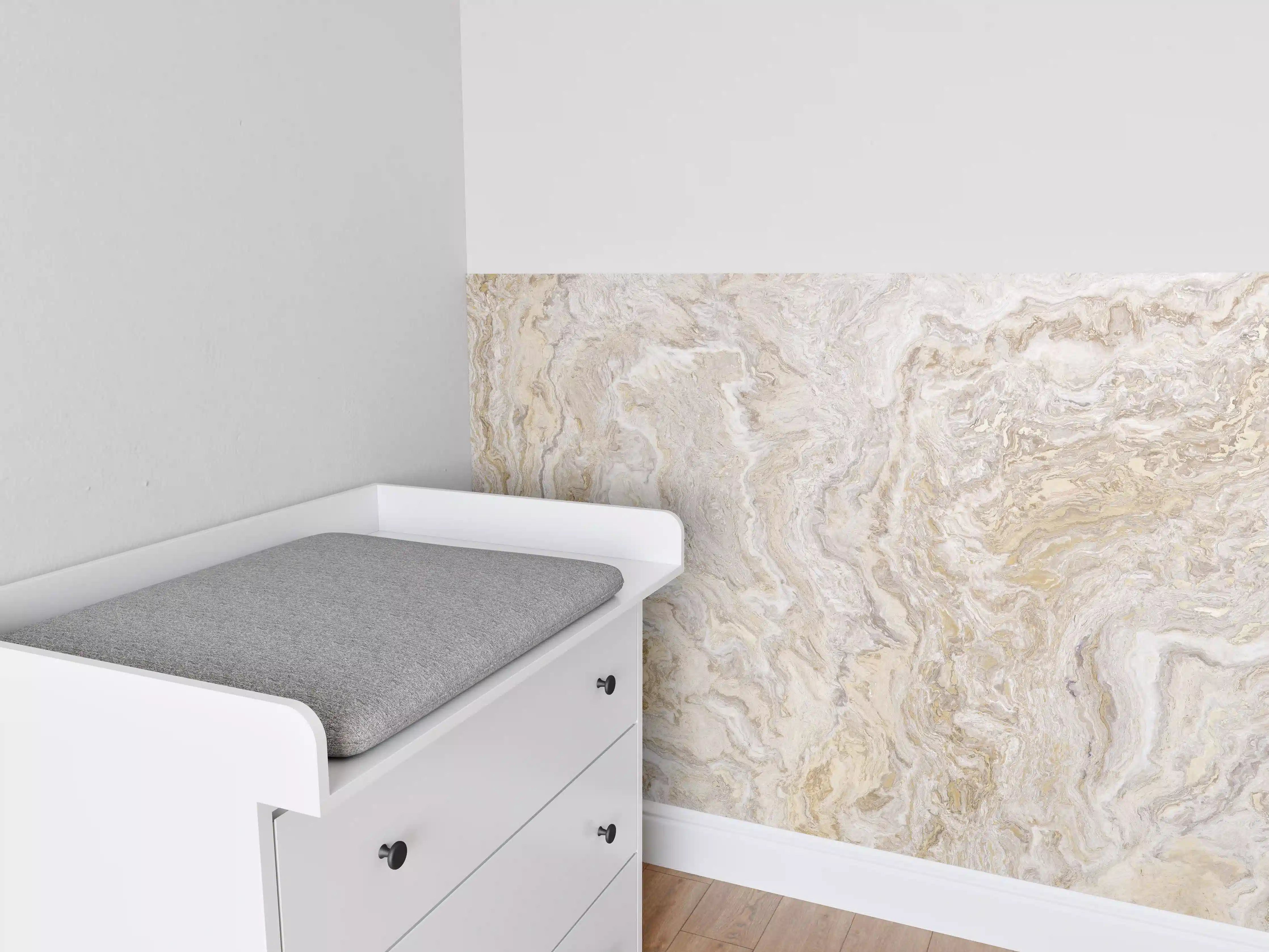 Babyzimmer Wandgestaltung - Beiger Travertinmarmor