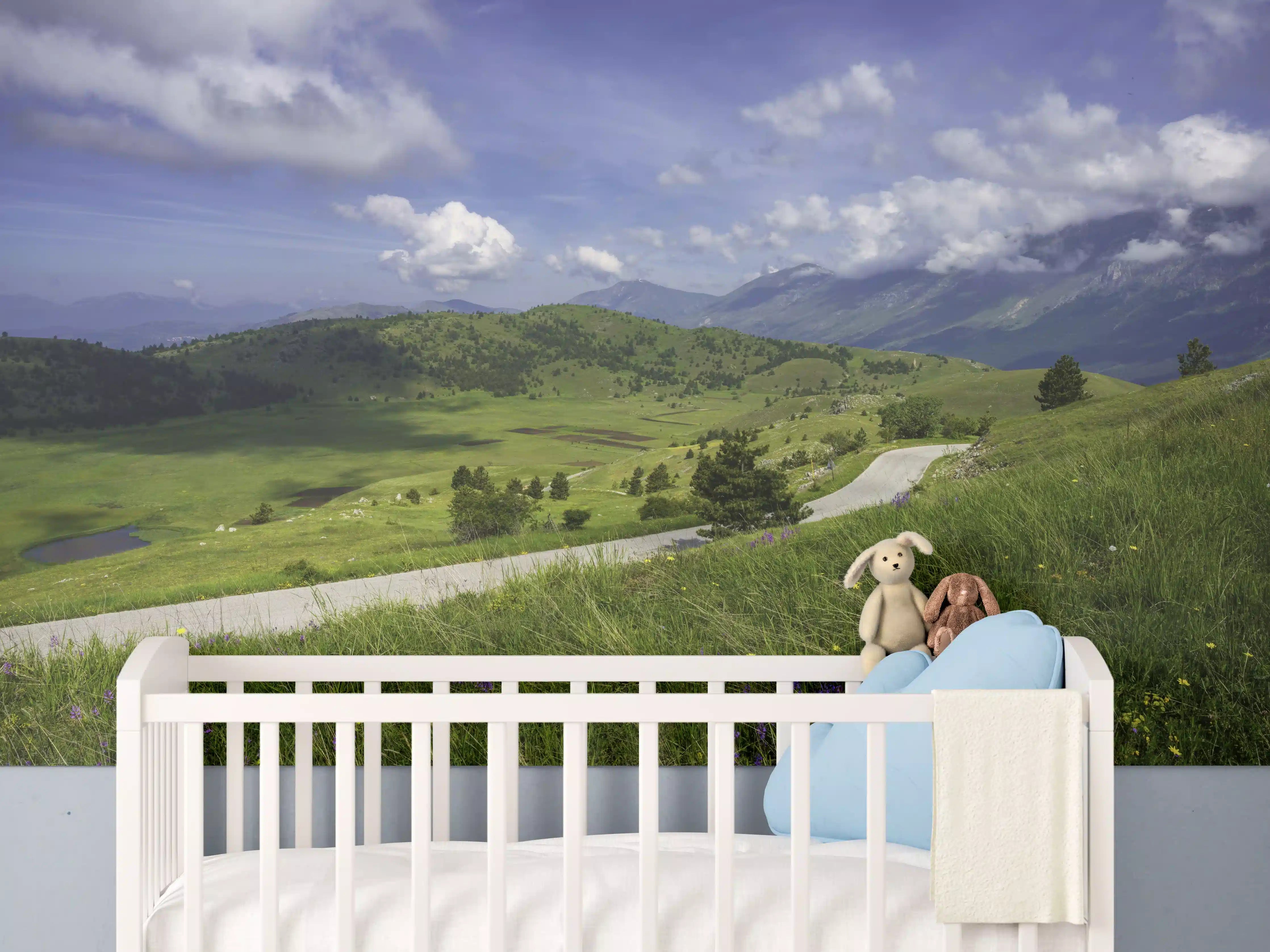 Babyzimmer Wandgestaltung - Berglandschaft - Berglandschaft - Naturpark Gran Sasso