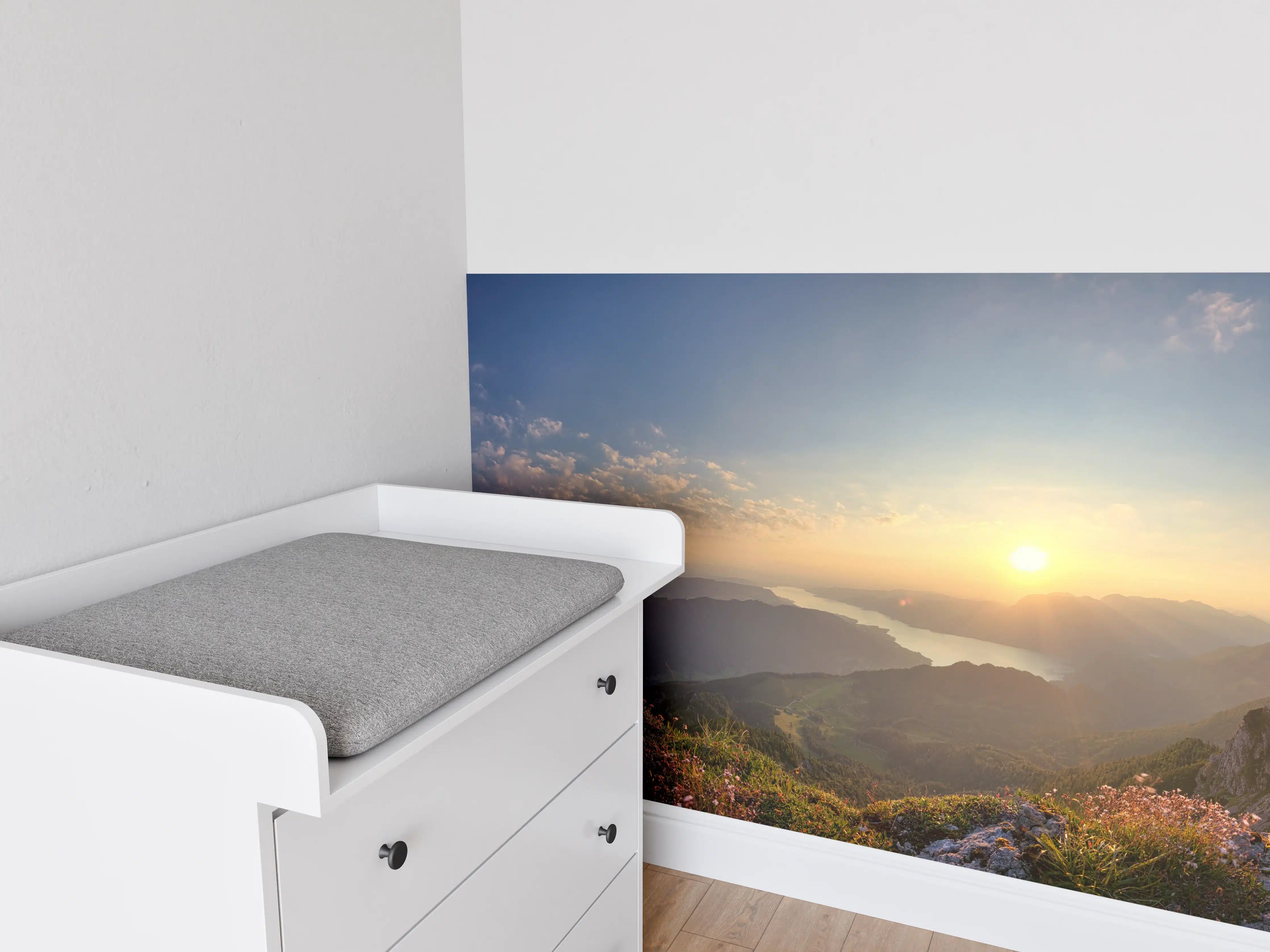 Babyzimmer Wandgestaltung - Berglandschafts Panorama