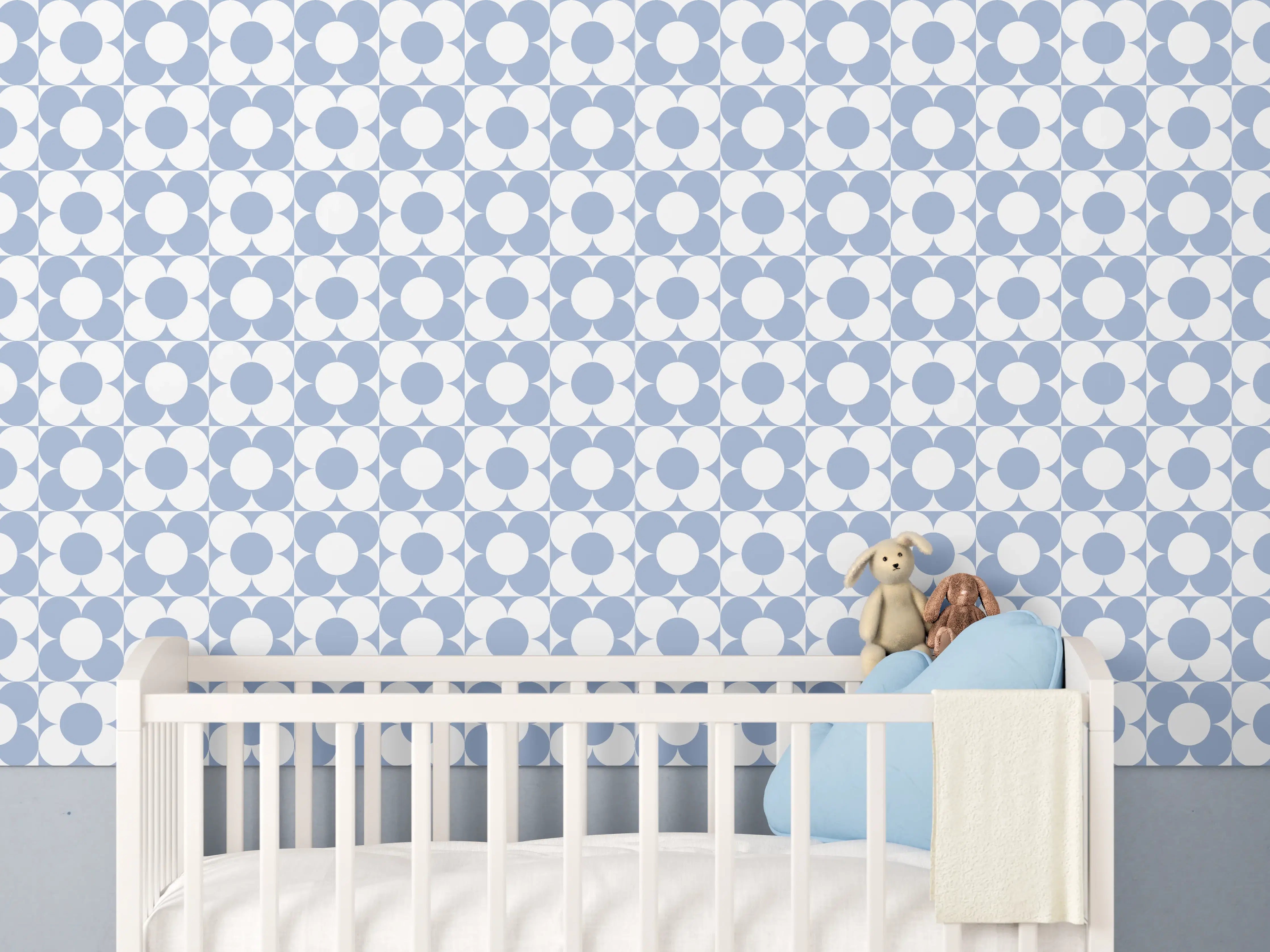 Babyzimmer Wandgestaltung - Beruhigende Türkis-Textur