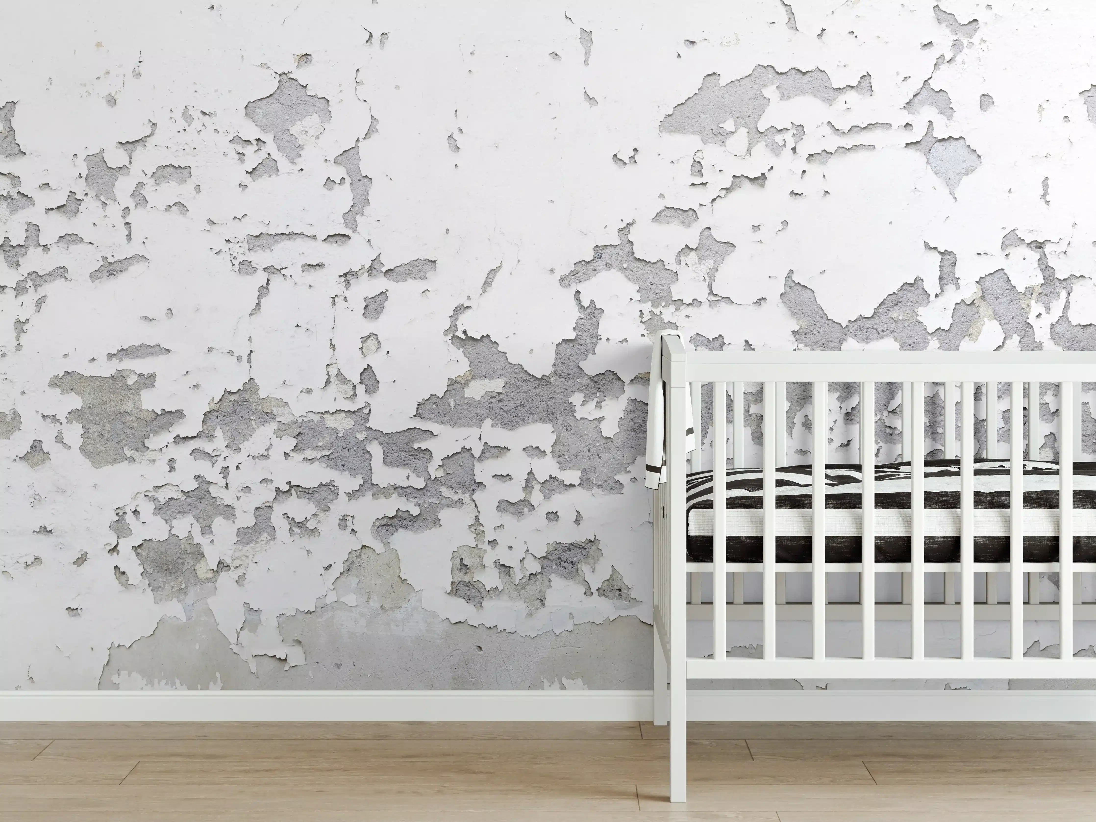 Babyzimmer Wandgestaltung - Beschädigte Wandstruktur