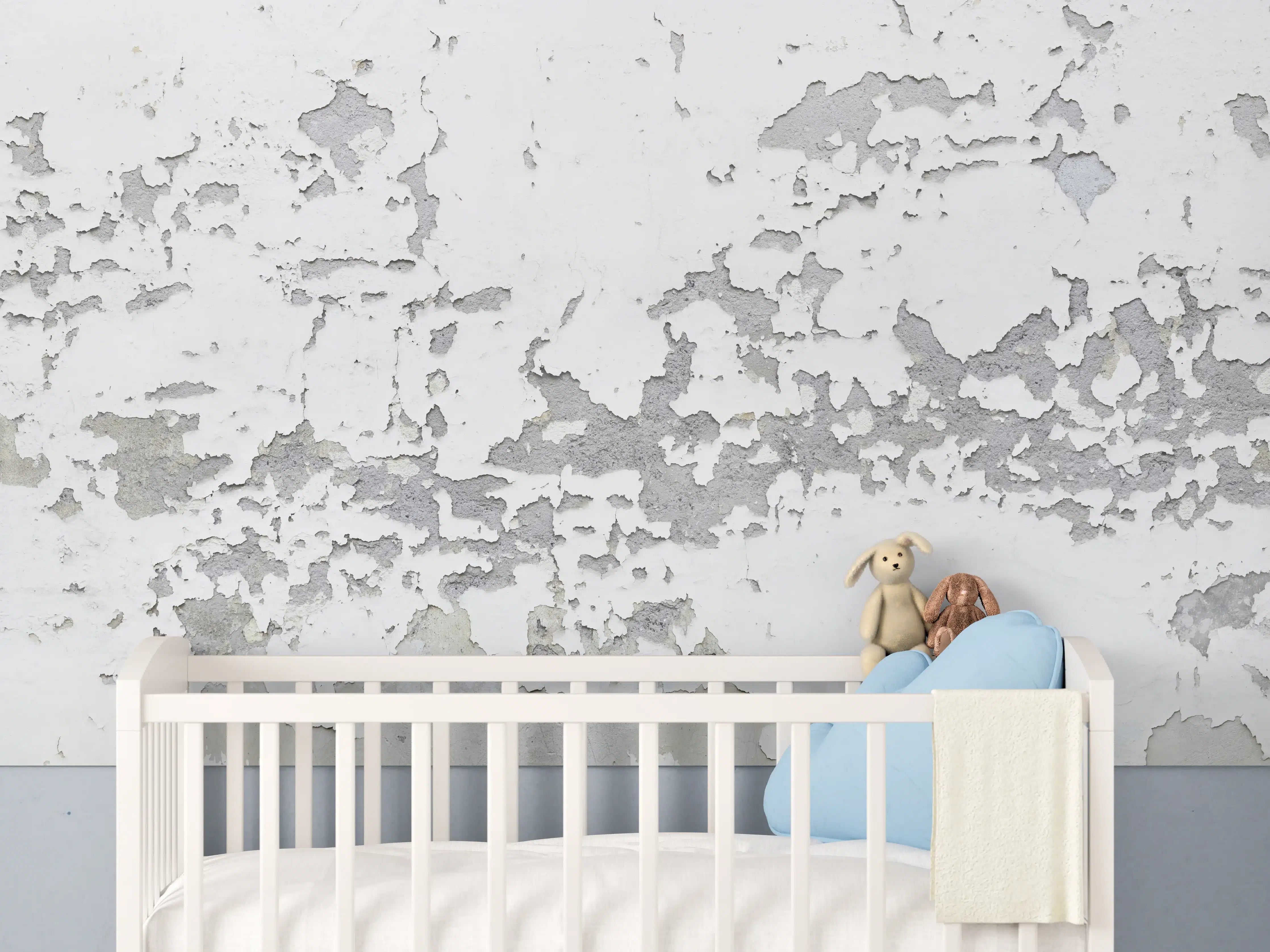 Babyzimmer Wandgestaltung - Beschädigte Wandstruktur