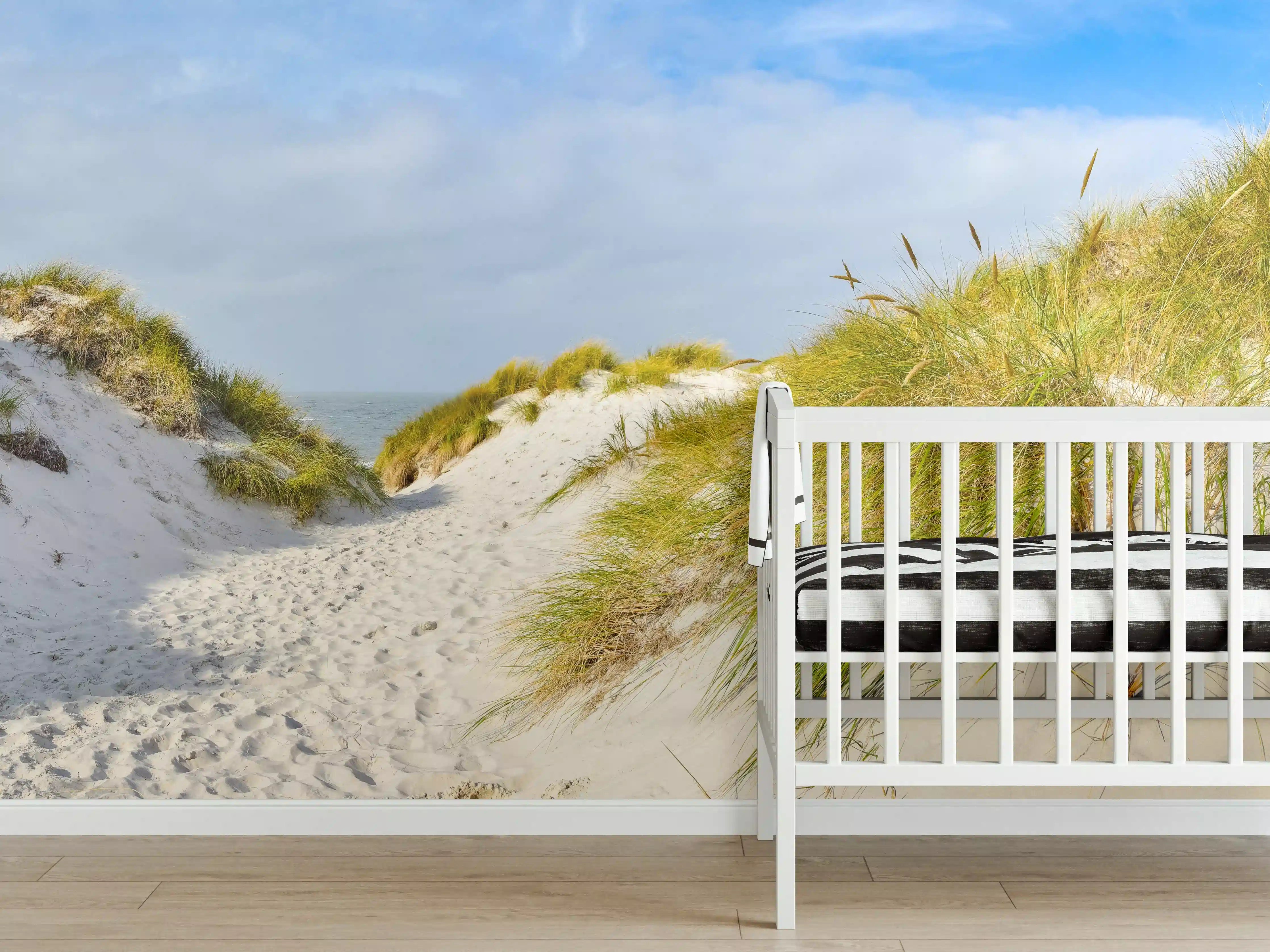 Babyzimmer Wandgestaltung - Bilderbuch-Strandlandschaft mit Dünen