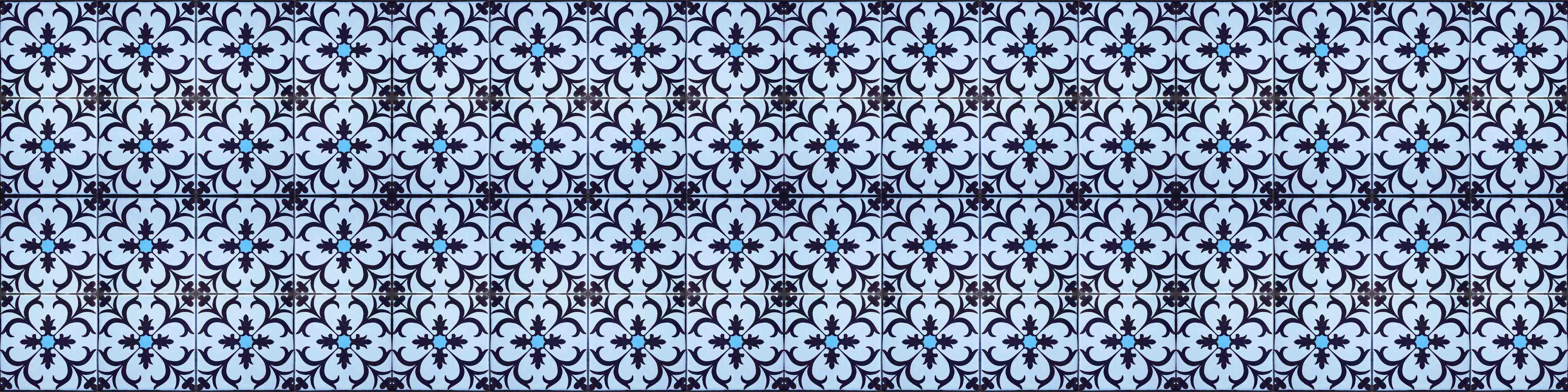 Babyzimmer Wandgestaltung-Bläulich traditionelles Mosaik Motiv