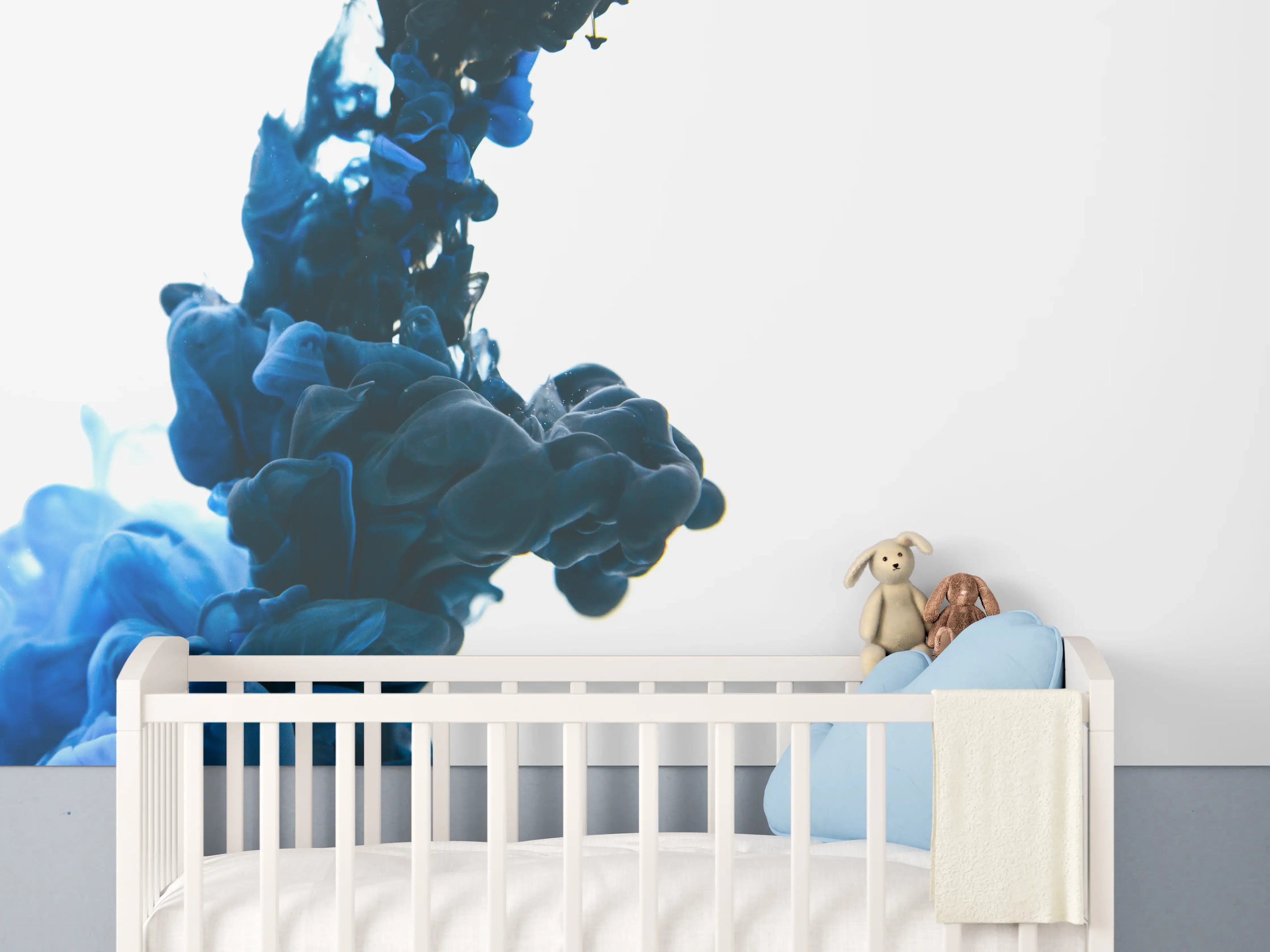 Babyzimmer Wandgestaltung - Bläuliche Tinte im Wasser