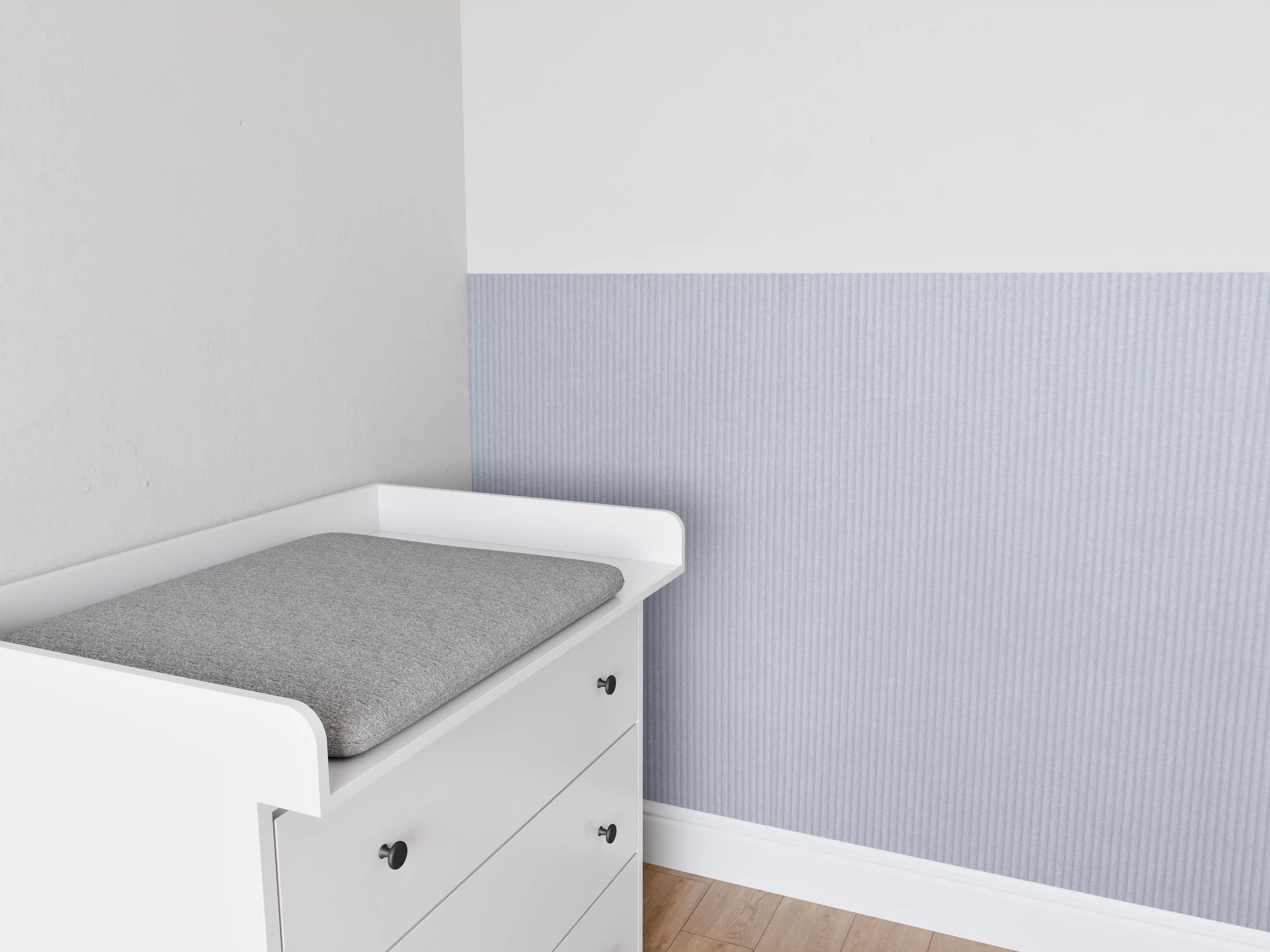 Babyzimmer Wandgestaltung - Bläuliches genähtes Textil