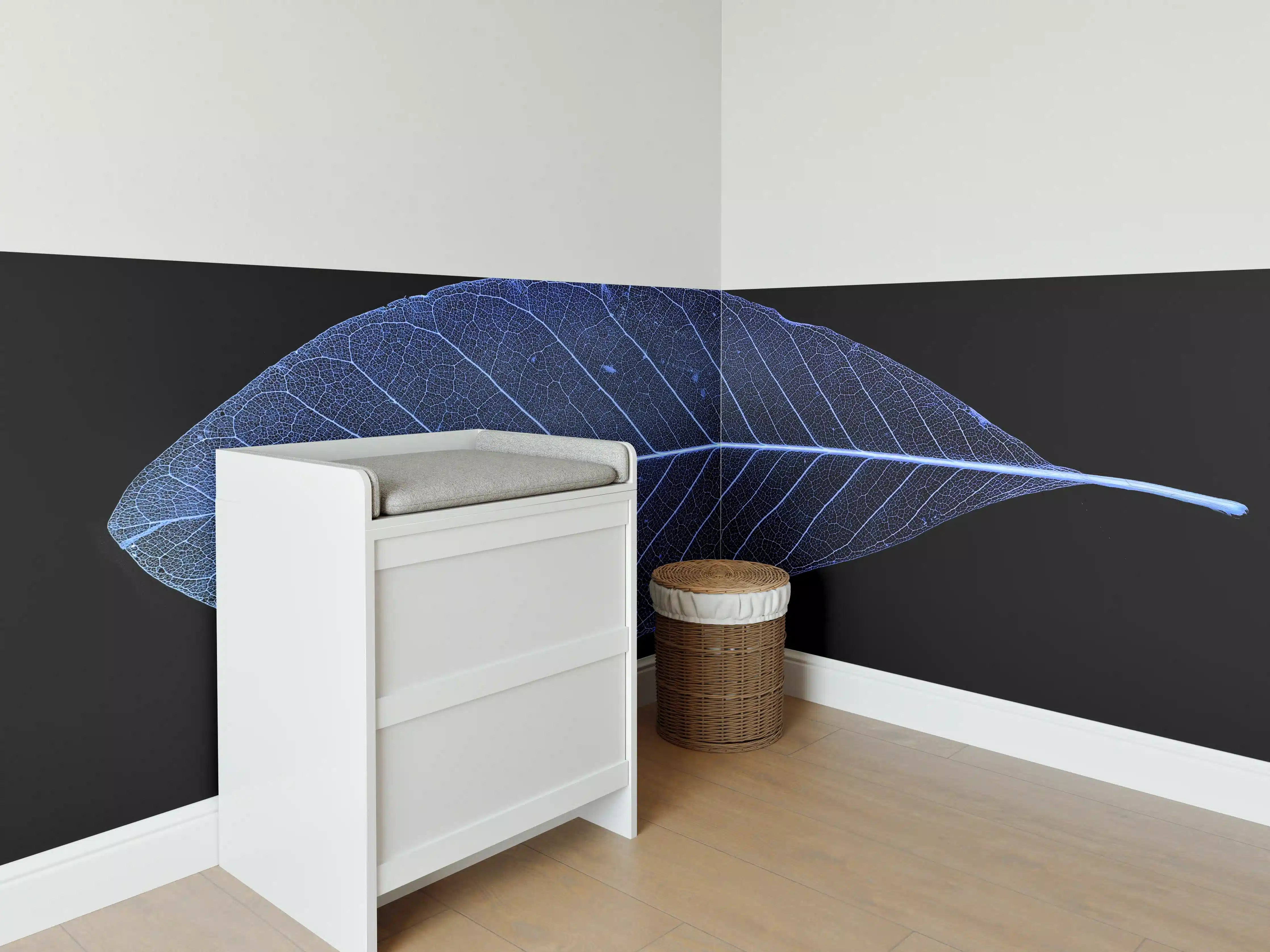 Babyzimmer Wandgestaltung - Blatt-Textur-Muster 3