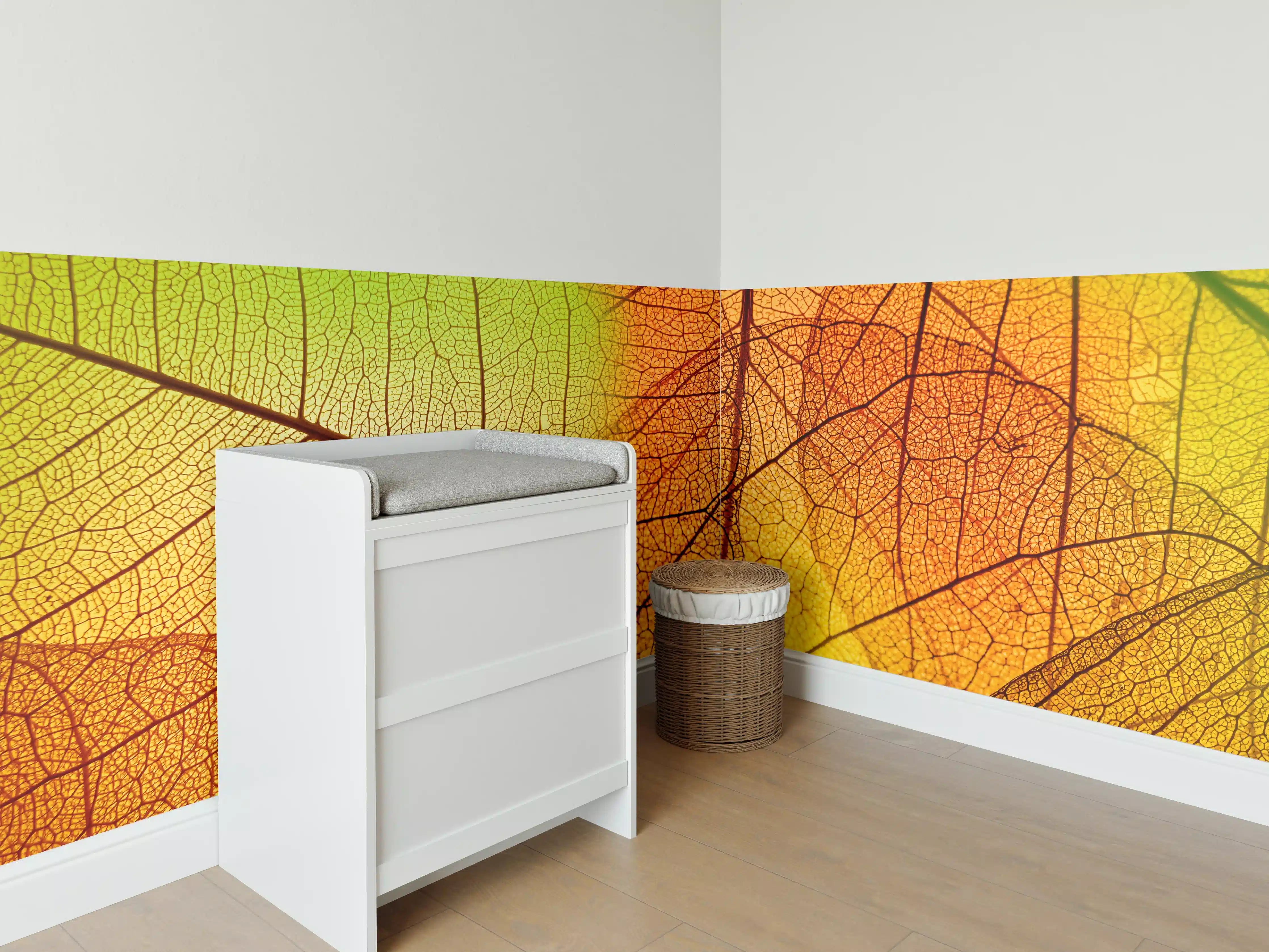 Babyzimmer Wandgestaltung - Blattfarben im Herbst
