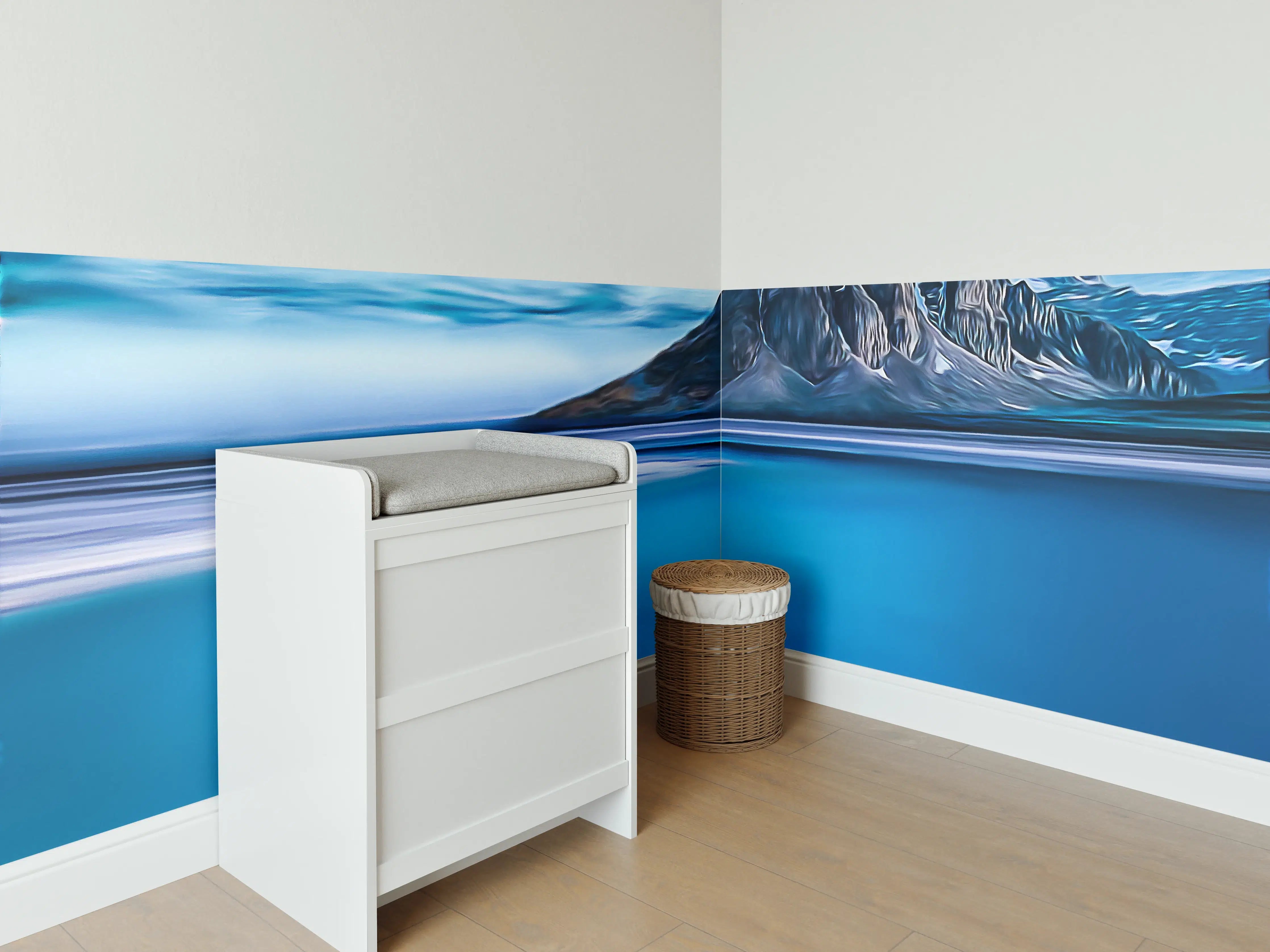 Babyzimmer Wandgestaltung - Blaue Gletscherlandschaft